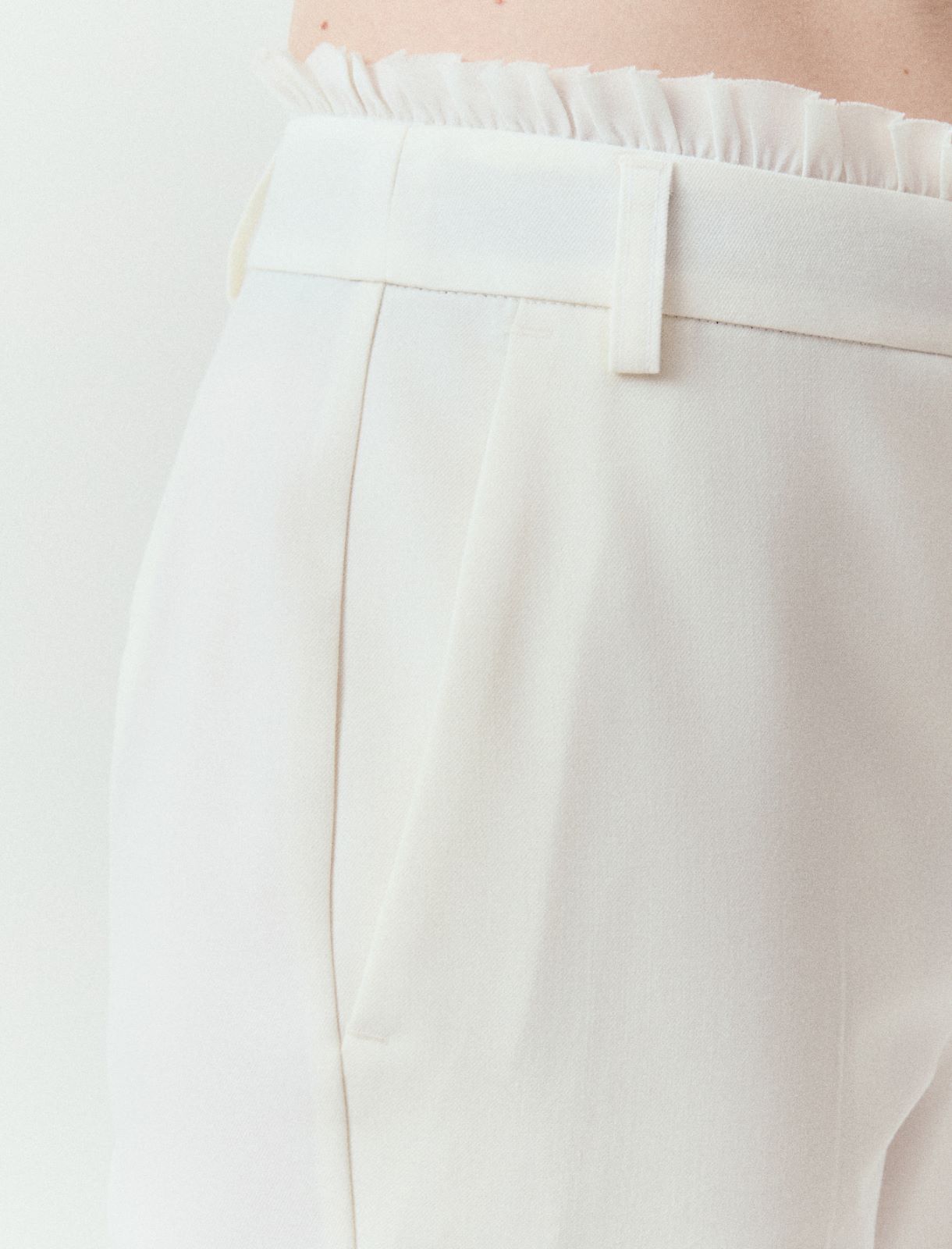 Trousers with a mini ruffle - IVORY - Marella - 5