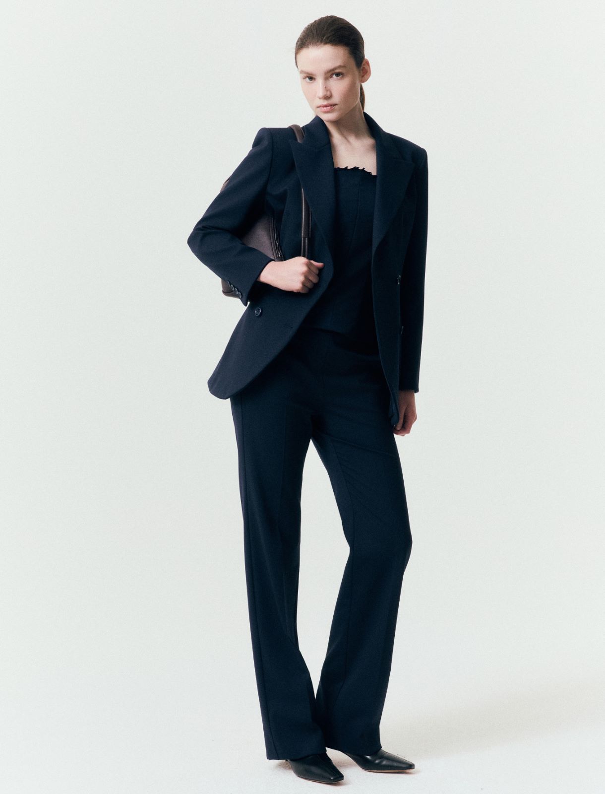 Trousers with a mini ruffle - NAVY - Marella - 2