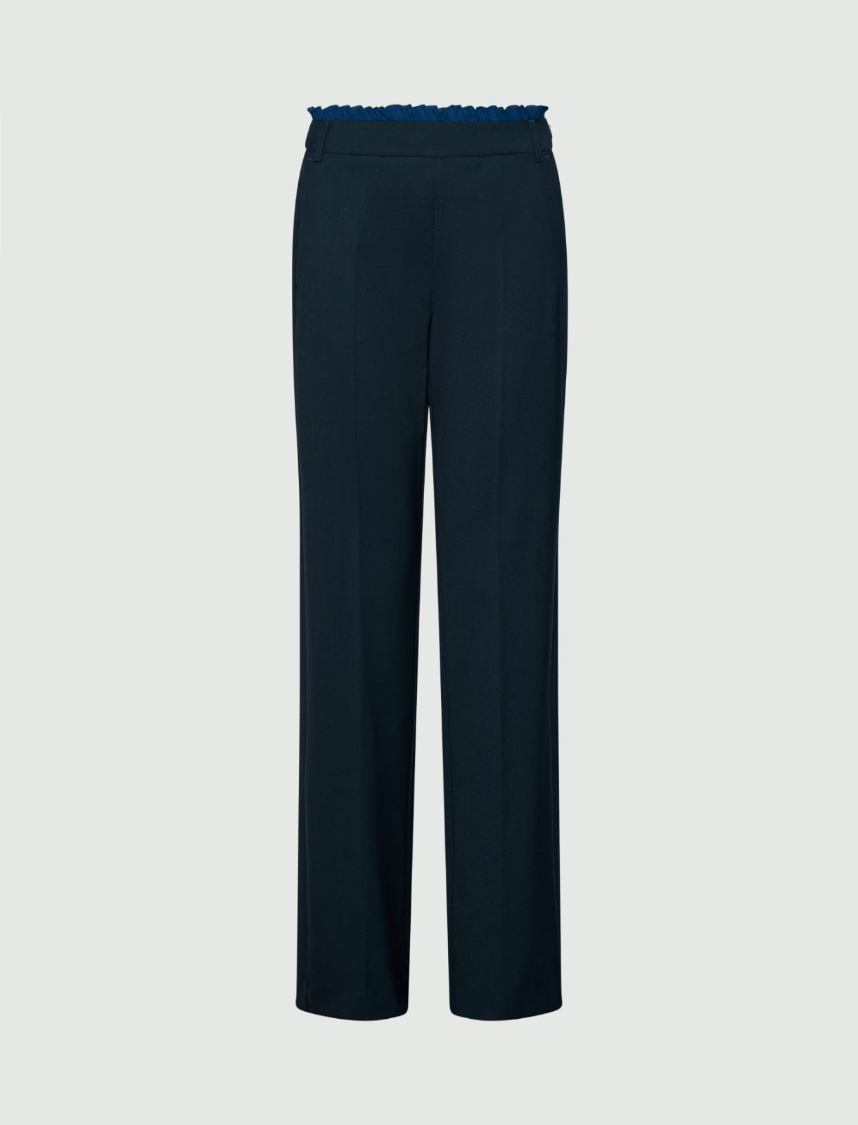 Trousers with a mini ruffle - NAVY - Marella