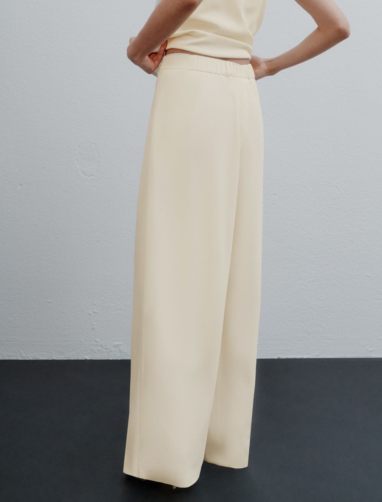 Envers satin trousers - WOOL WHITE - Marella - 3