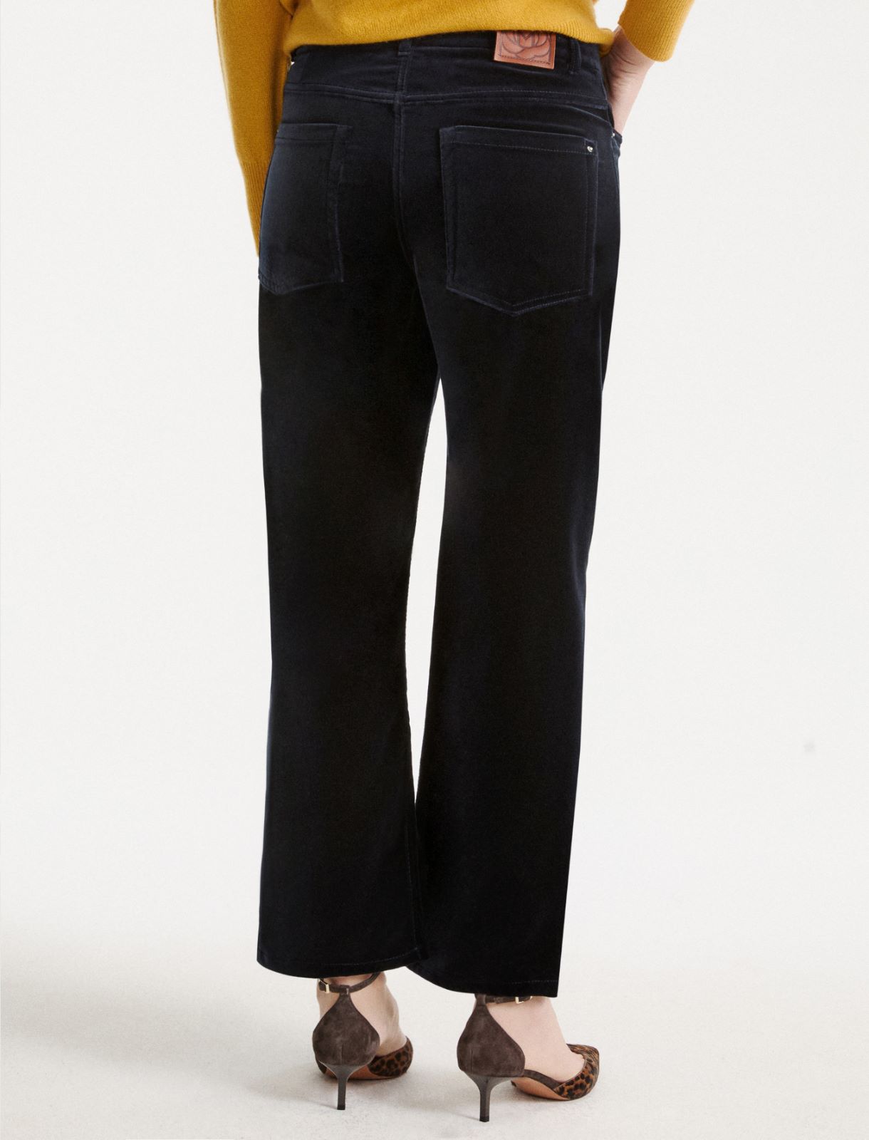 Five-pocket stretch velvet trousers - NAVY - Marella - 3