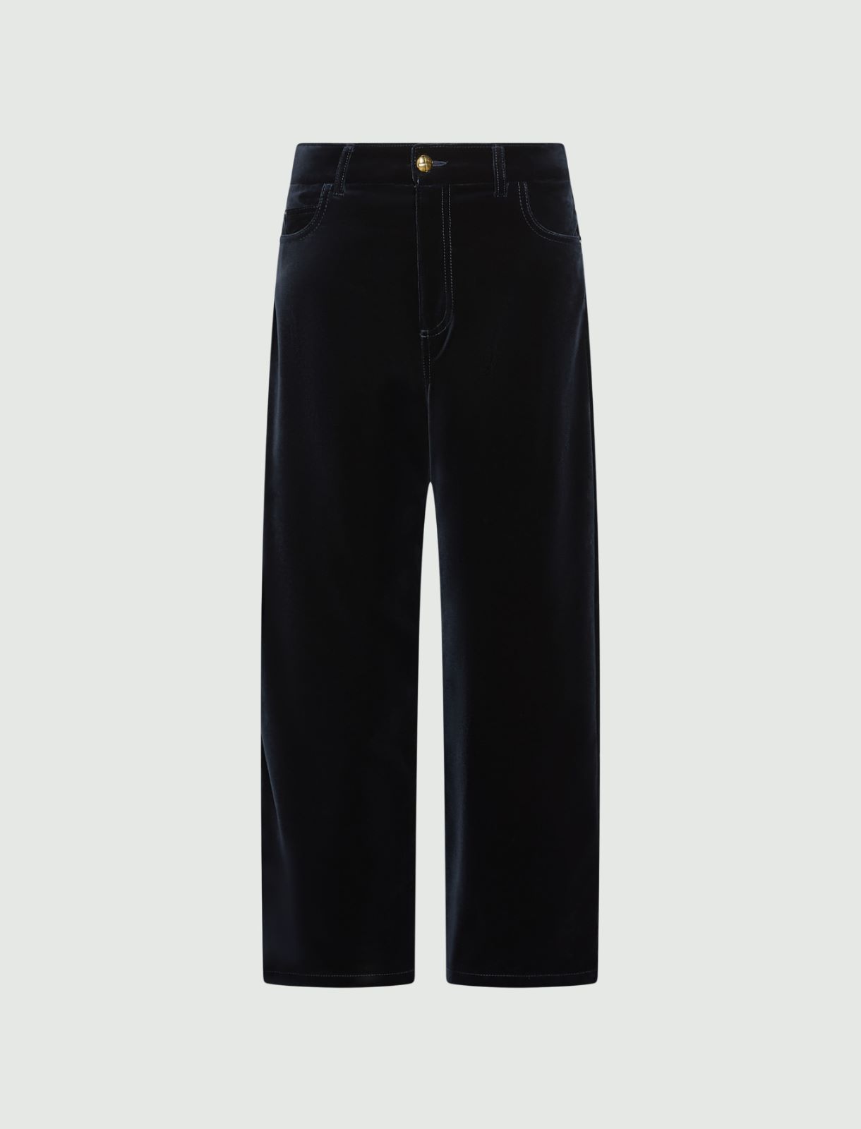 Five-pocket stretch velvet trousers - NAVY - Marella
