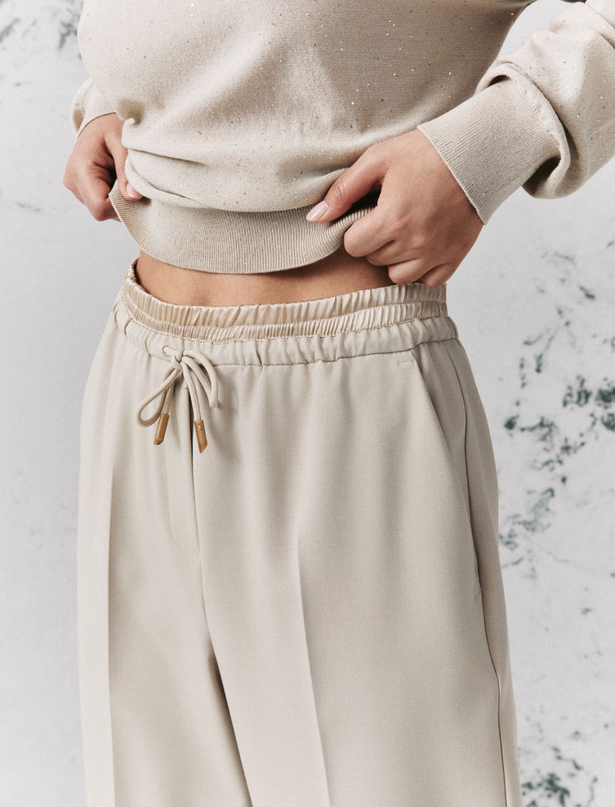 Stretch viscose-blend joggers - TURTLEDOVE - Marella - 5