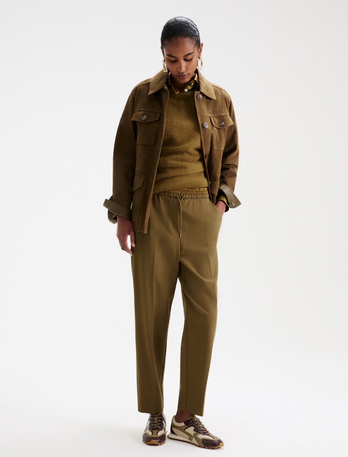 Stretch-Jogger aus Viskosemischung - OELGRUEN - Marella - 2