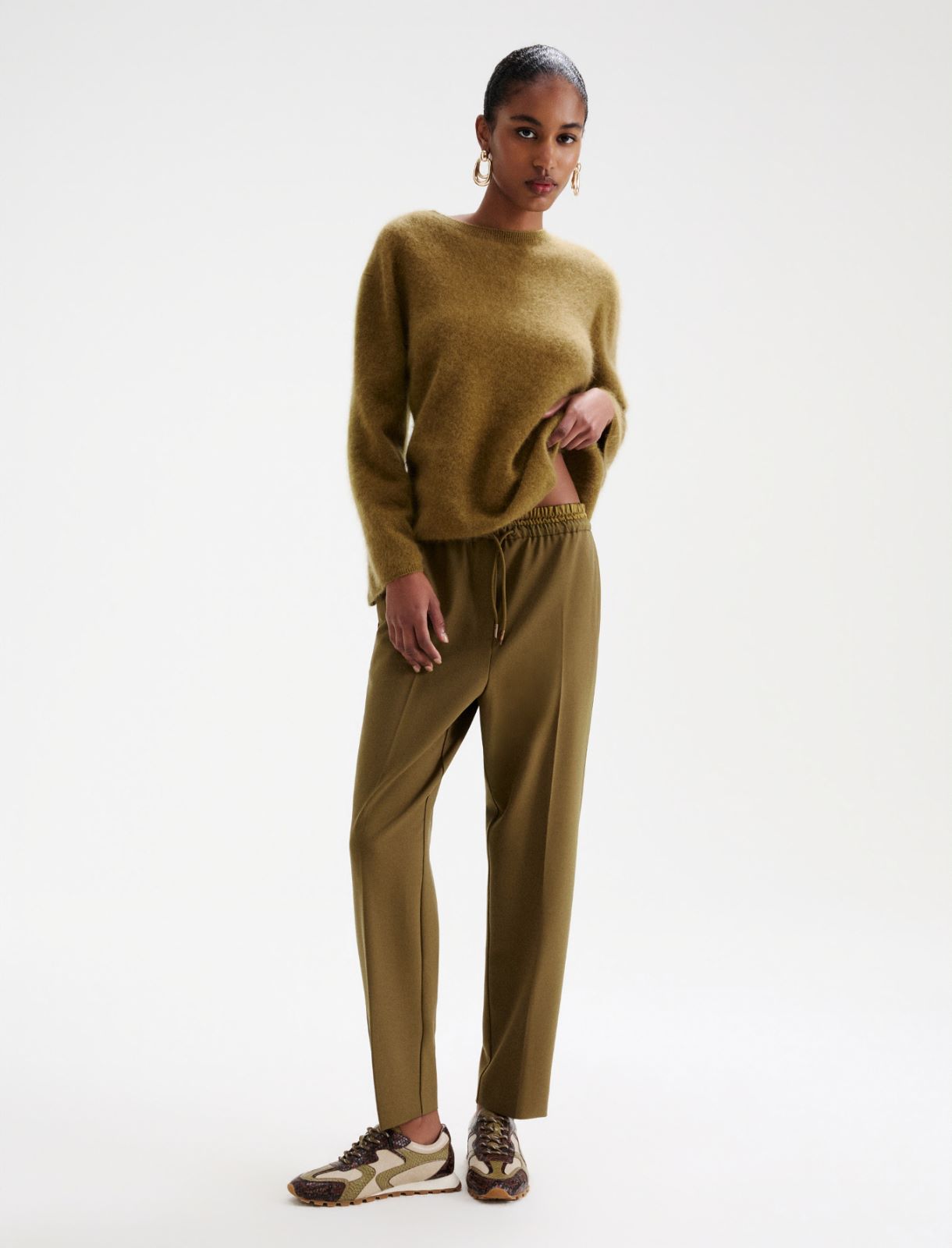 Stretch-Jogger aus Viskosemischung - OELGRUEN - Marella - 4