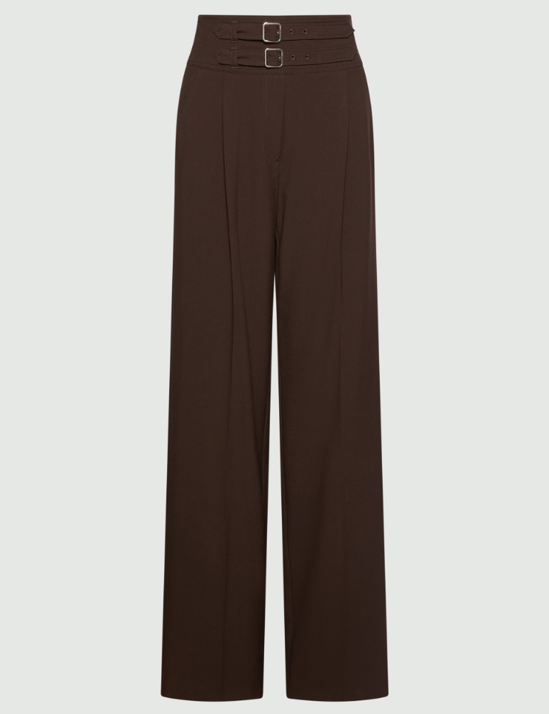 High-waisted trousers with straps - Marella