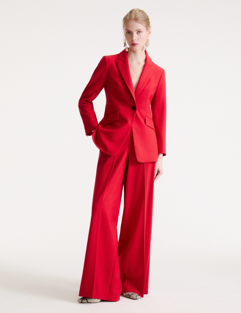Pantalon wide leg en sergé de mélange de laine - Marella