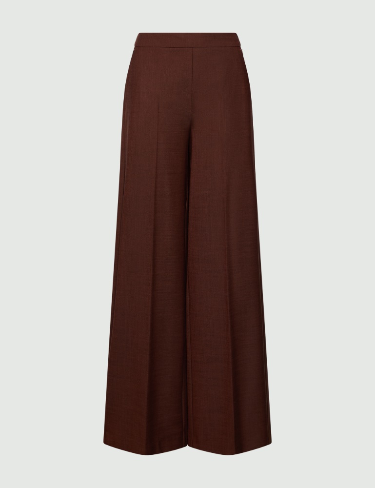 Wool-blend twill wide-leg trousers - Marella