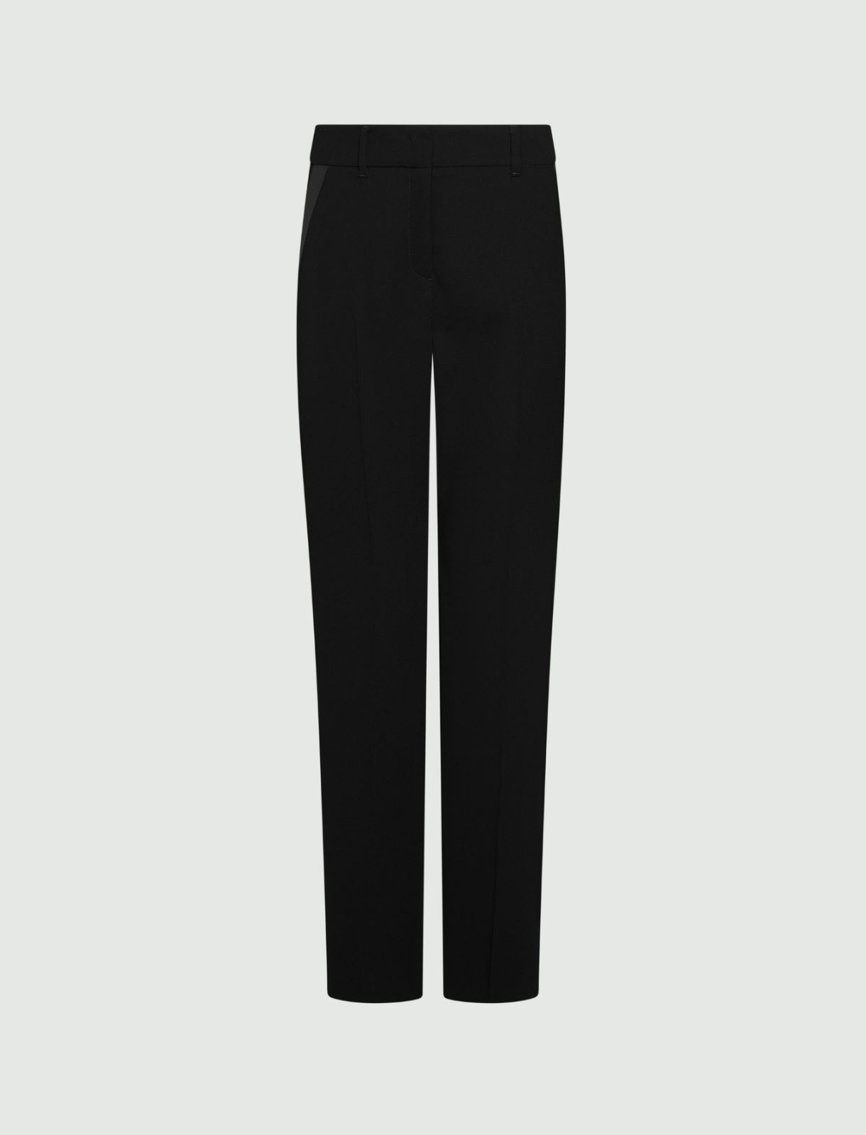Pantalon droit en satin envers - NOIR - Marella