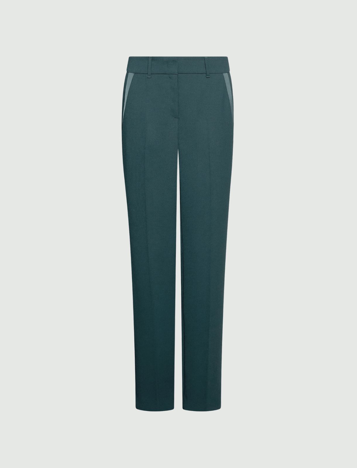 Pantalon droit en satin envers - BLEU PAON - Marella