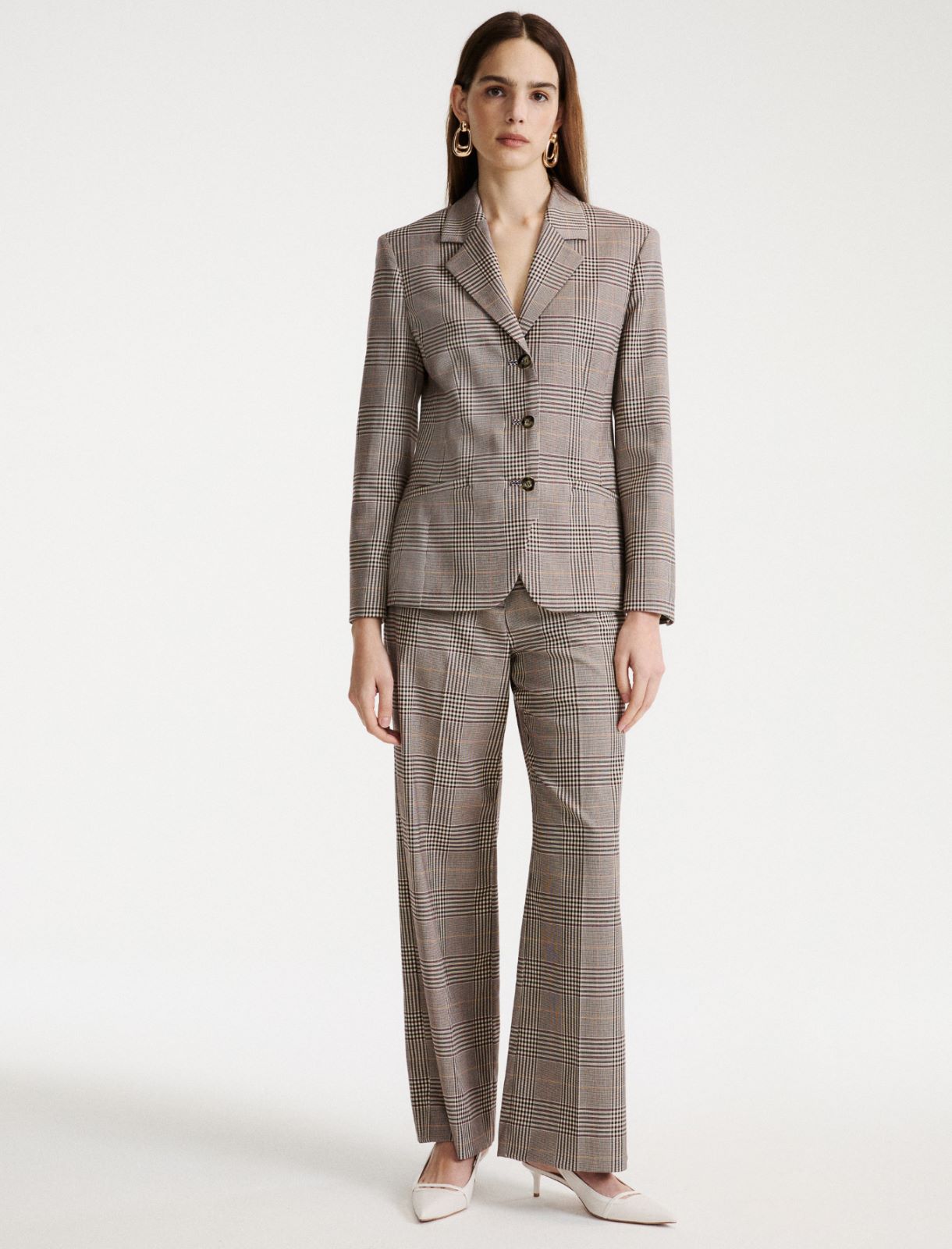 Glen Plaid Viscose-Blend Trousers - CHOCOLATE - Marella - 2