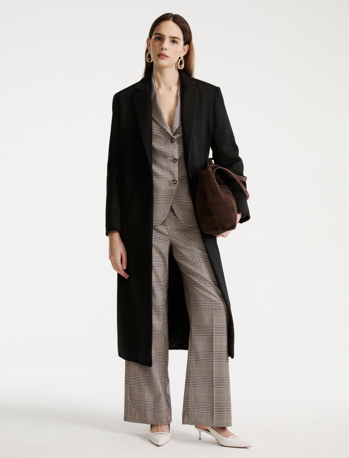 Glen Plaid Viscose-Blend Trousers - CHOCOLATE - Marella - 4