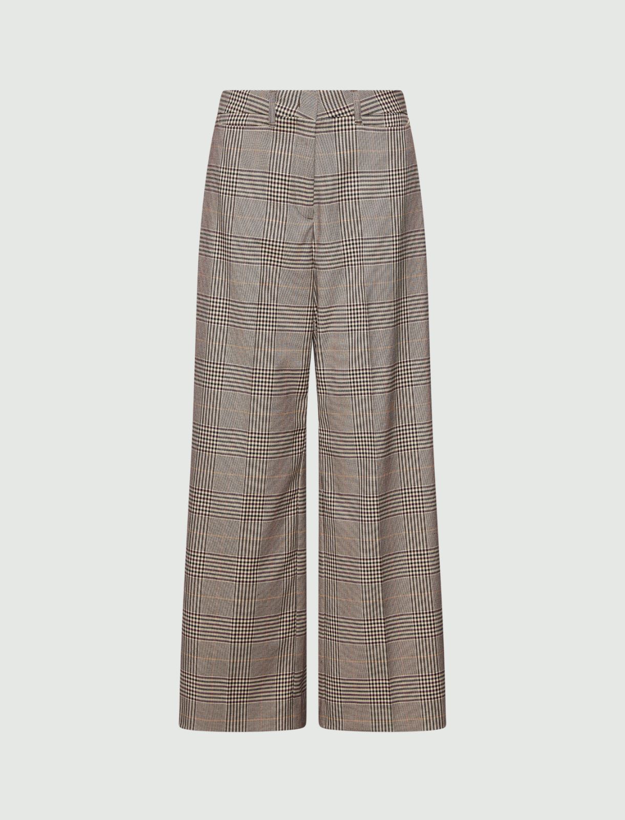 Glen Plaid Viscose-Blend Trousers - CHOCOLATE - Marella