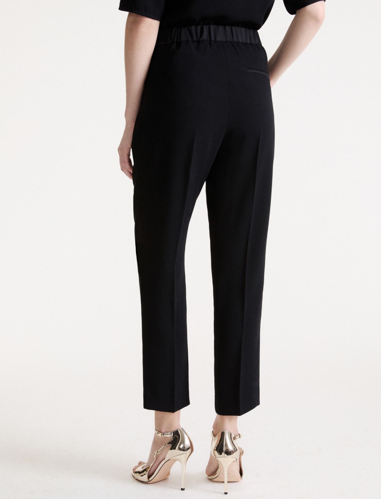 Pantalon chino en envers satin - NOIR - Marella - 3