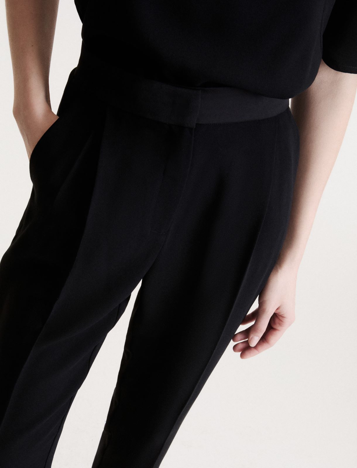 Pantalon chino en envers satin - NOIR - Marella - 5
