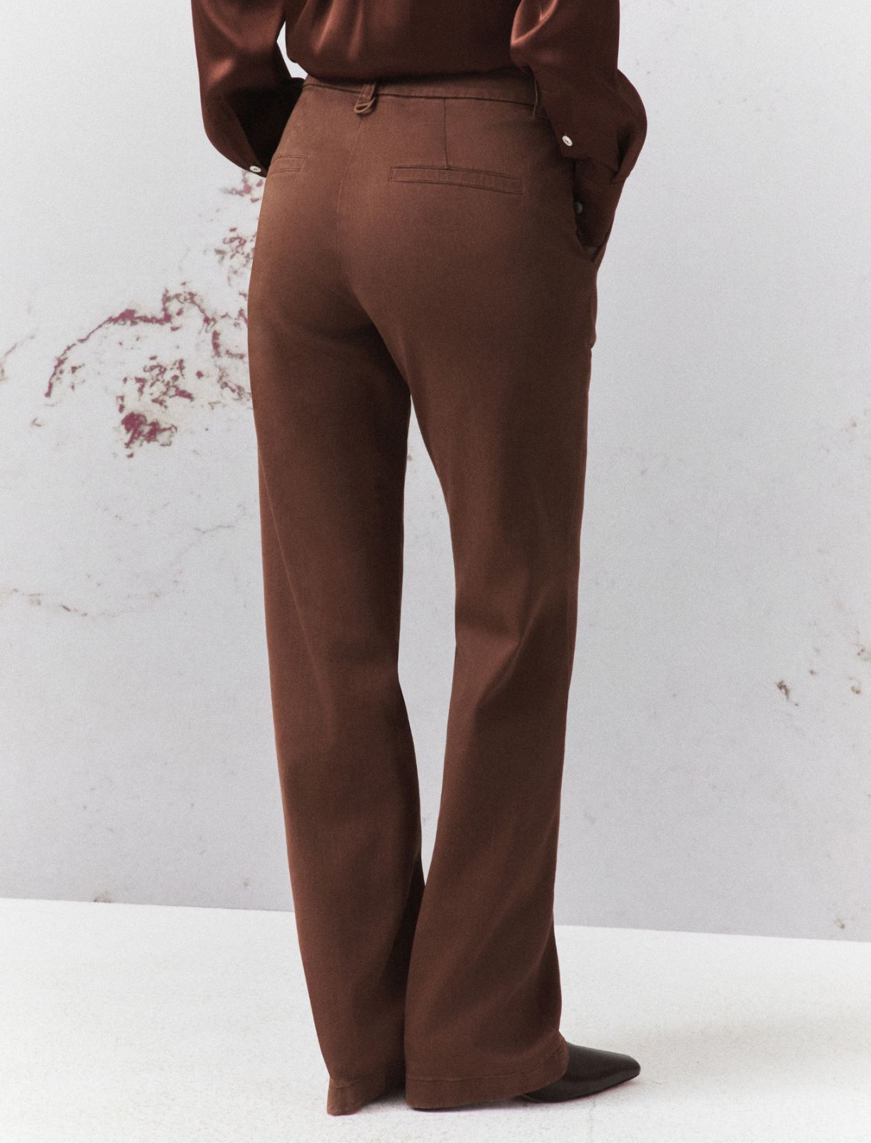 Straight-fit stretch bull trousers - CARAMEL - Marella - 3