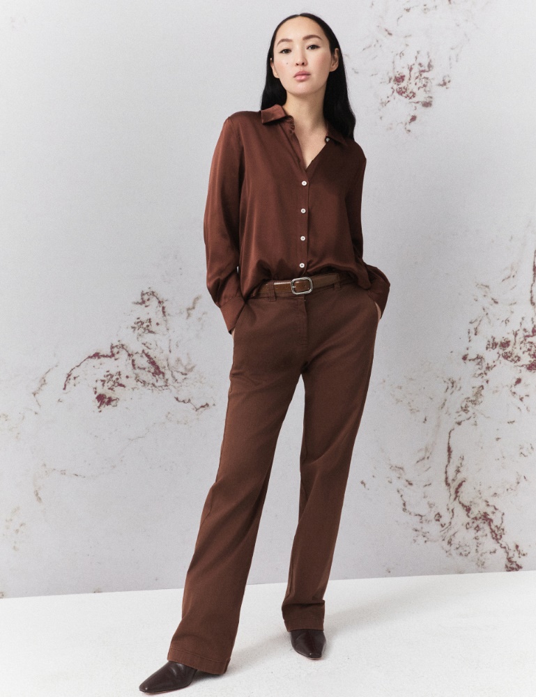 Straight-fit stretch bull trousers - Marella
