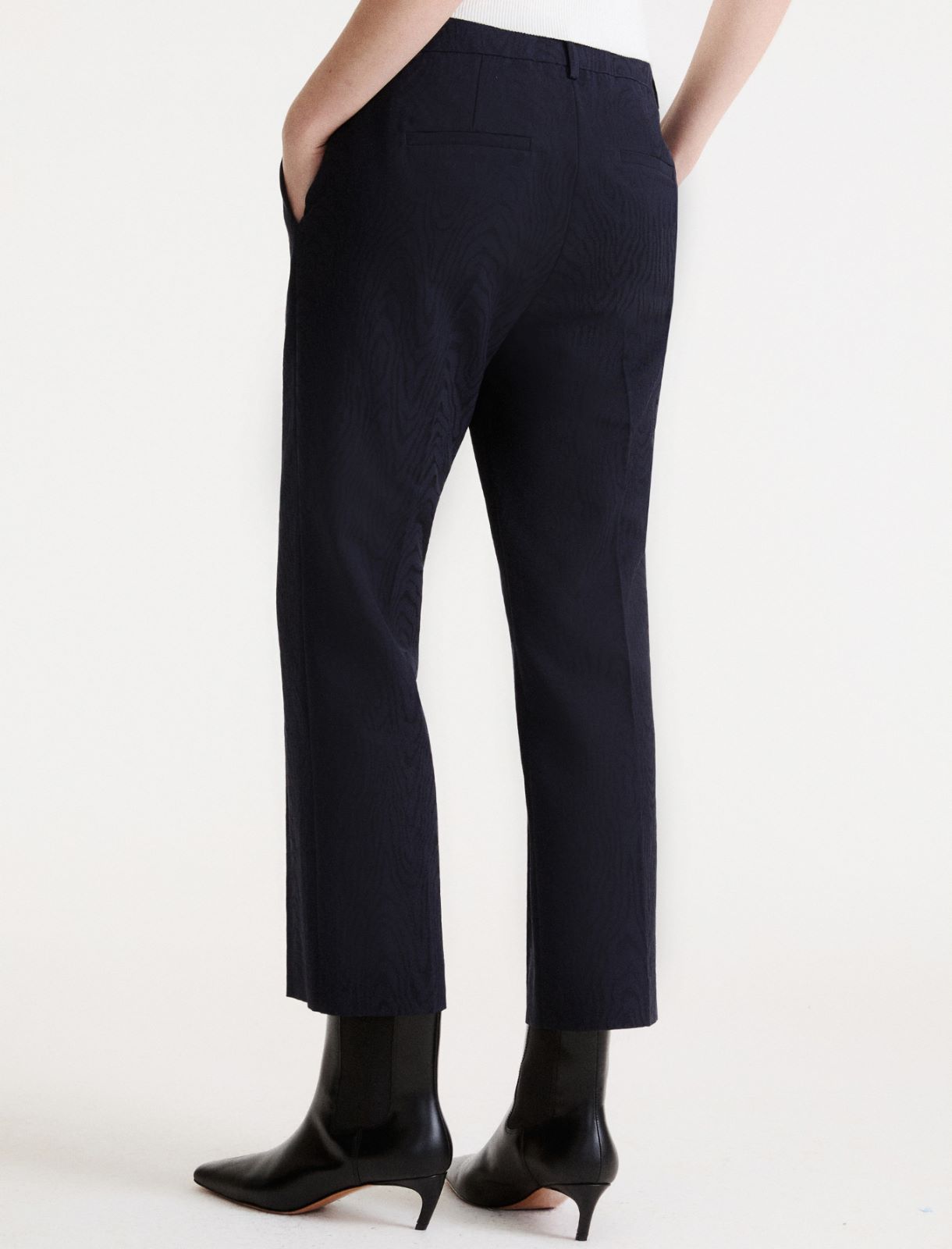 Moiré-jacquard trousers - NAVY - Marella - 3