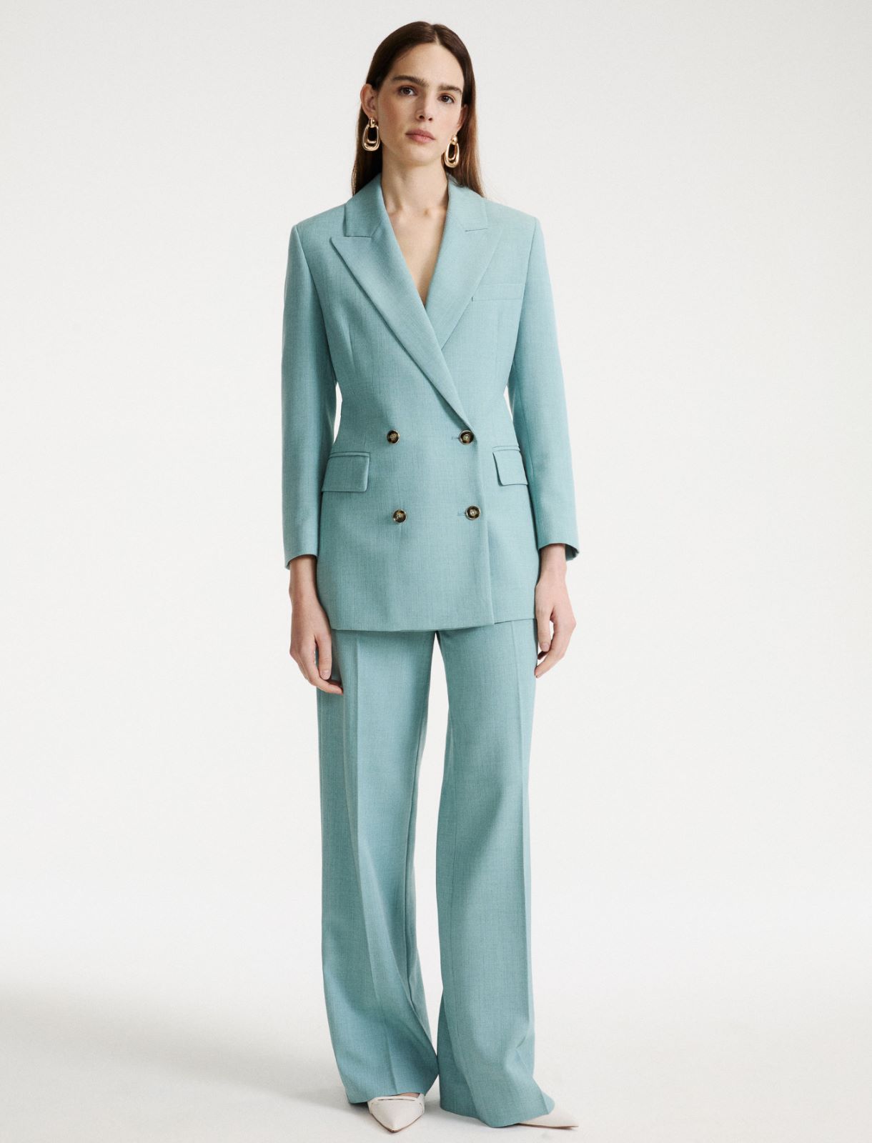 Stretch canvas trousers - WATER GREEN - Marella - 2