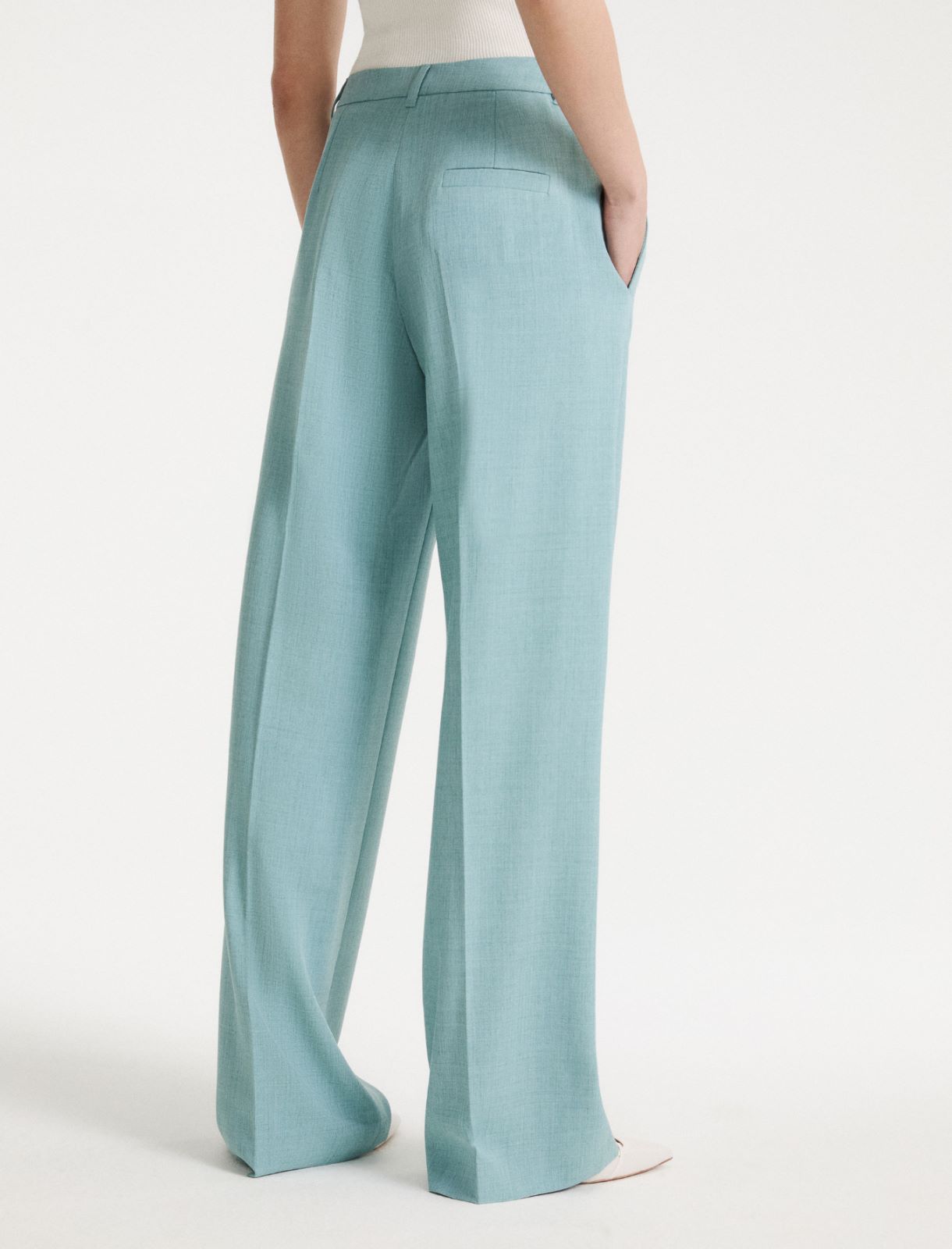 Stretch canvas trousers - WATER GREEN - Marella - 3