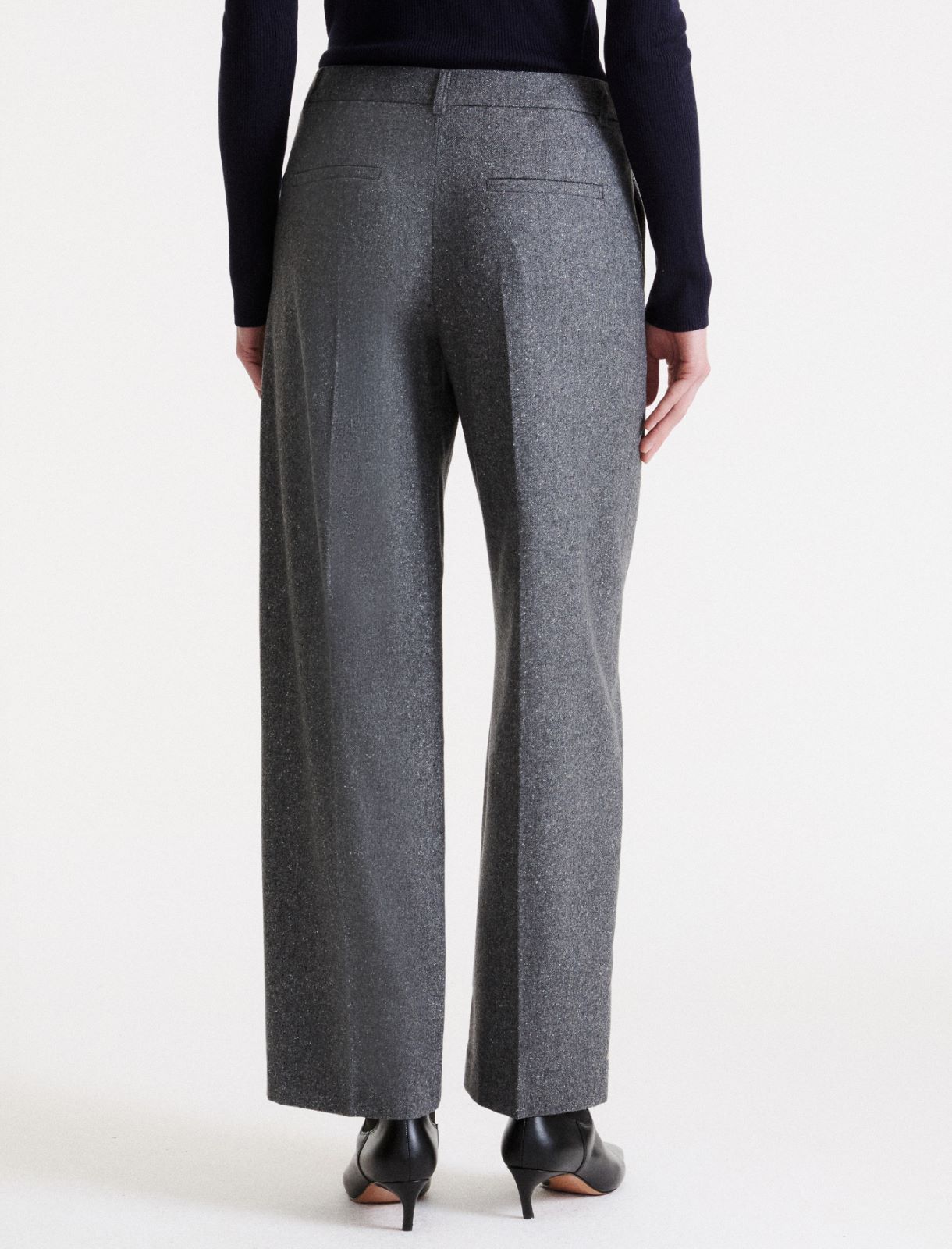 Wool and silk tweed trousers - GREY - Marella - 3