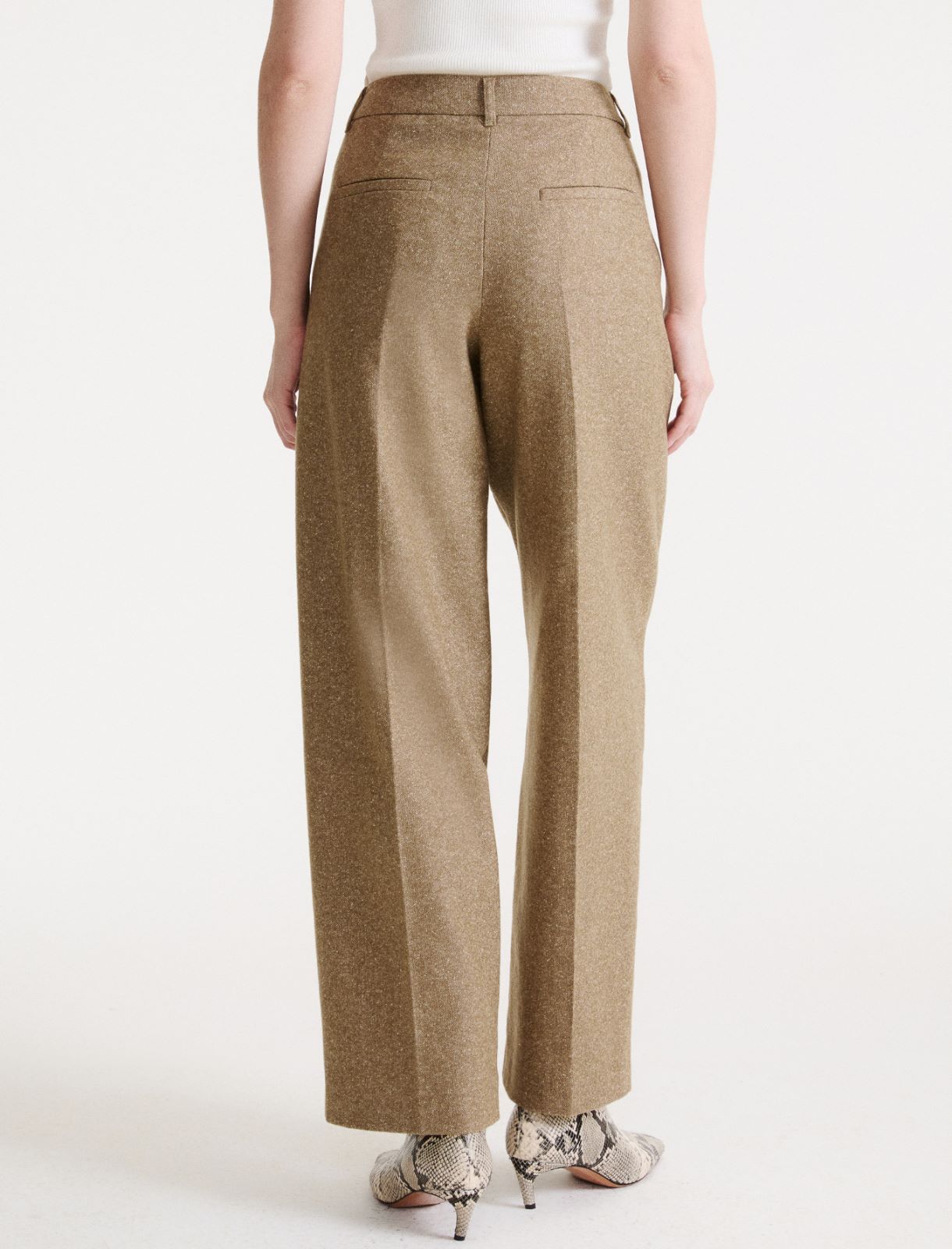 Wool and silk tweed trousers - NATURAL - Marella - 3