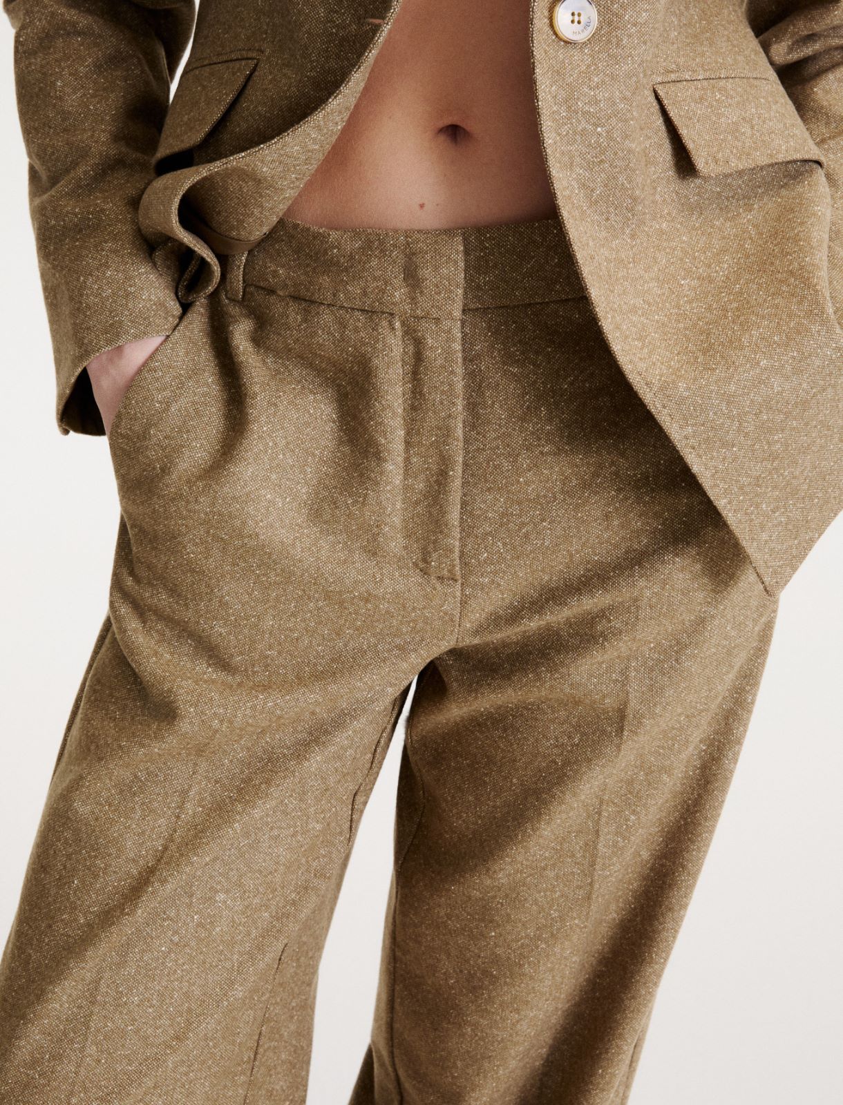 Wool and silk tweed trousers - NATURAL - Marella - 5