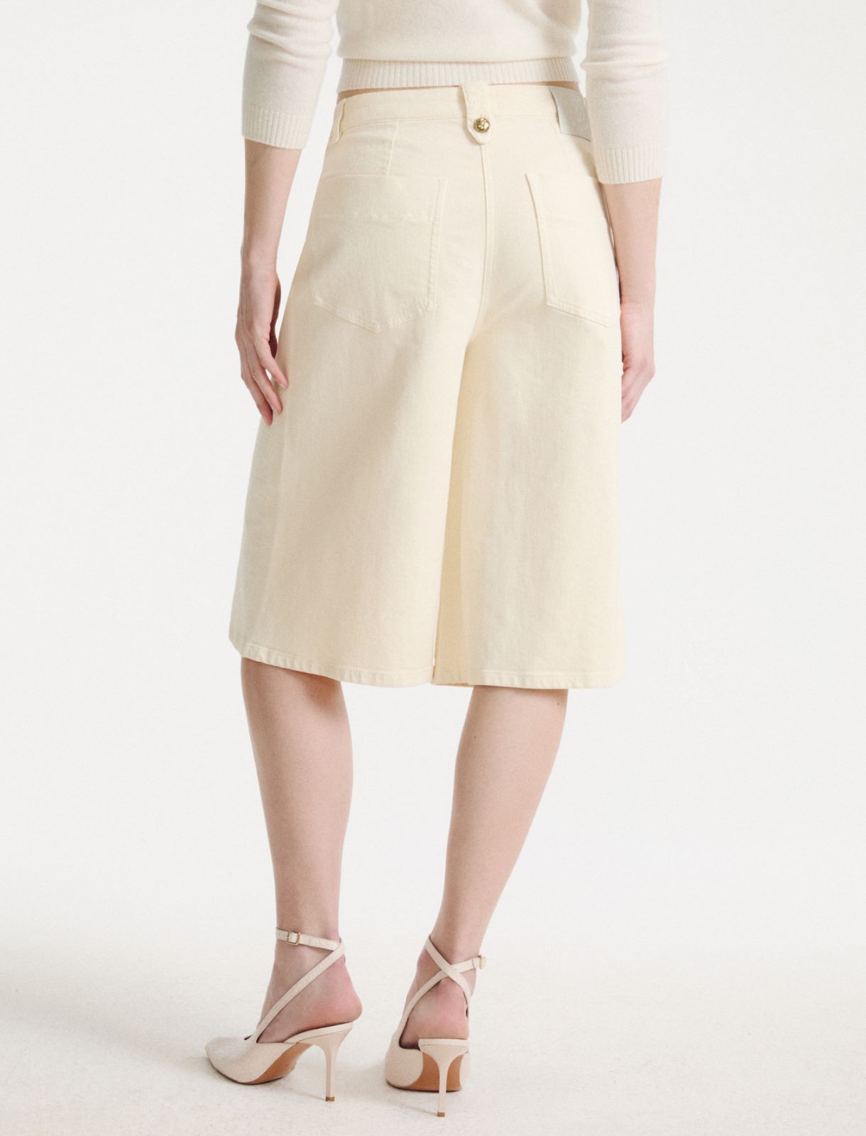 Bermudashorts aus Bull-Stretch - SAHNE - Marella - 3