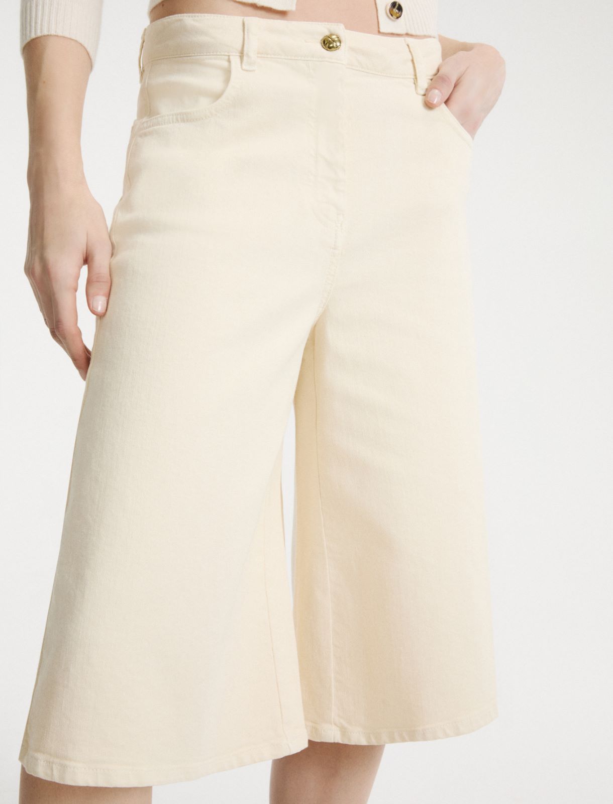 Bermudashorts aus Bull-Stretch - SAHNE - Marella - 5