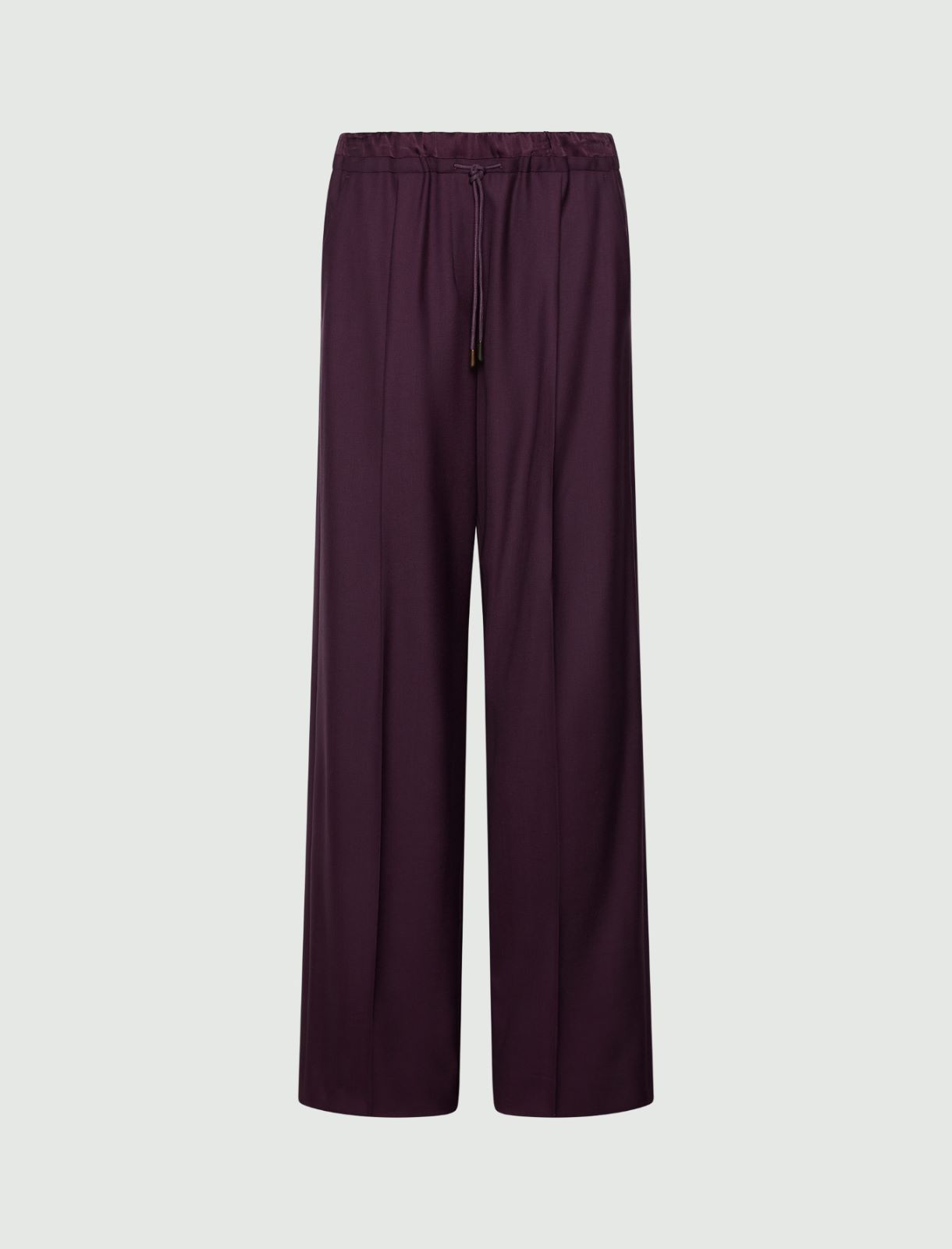 Straight-fit gabardine trousers - BLACKBERRY - Marella