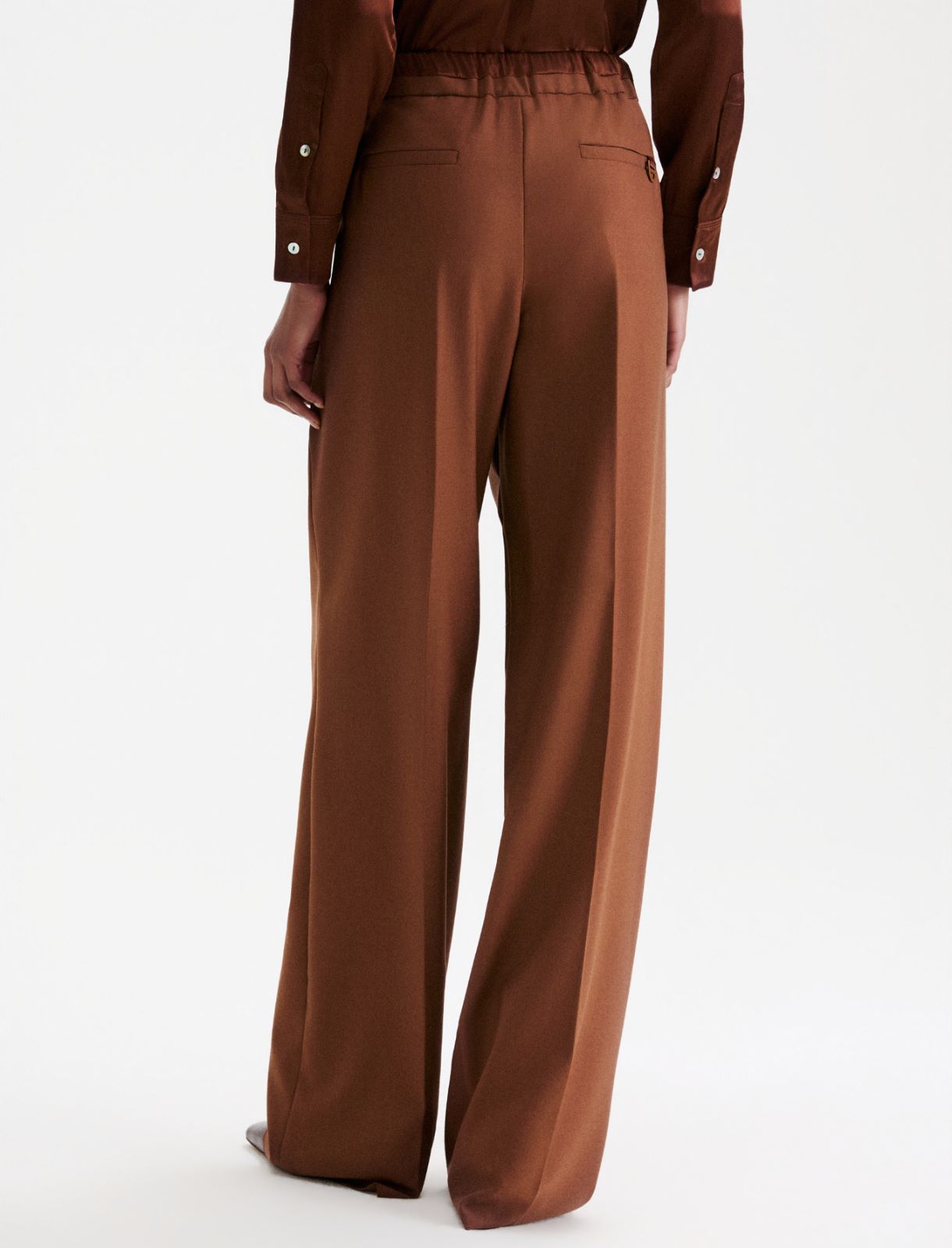 Gerade geschnittene Hose aus Gabardine - KARAMELL - Marella - 3