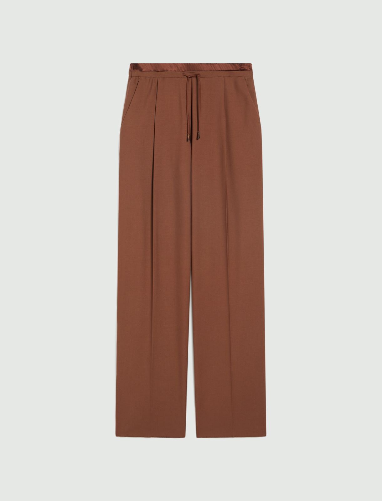Gerade geschnittene Hose aus Gabardine - KARAMELL - Marella