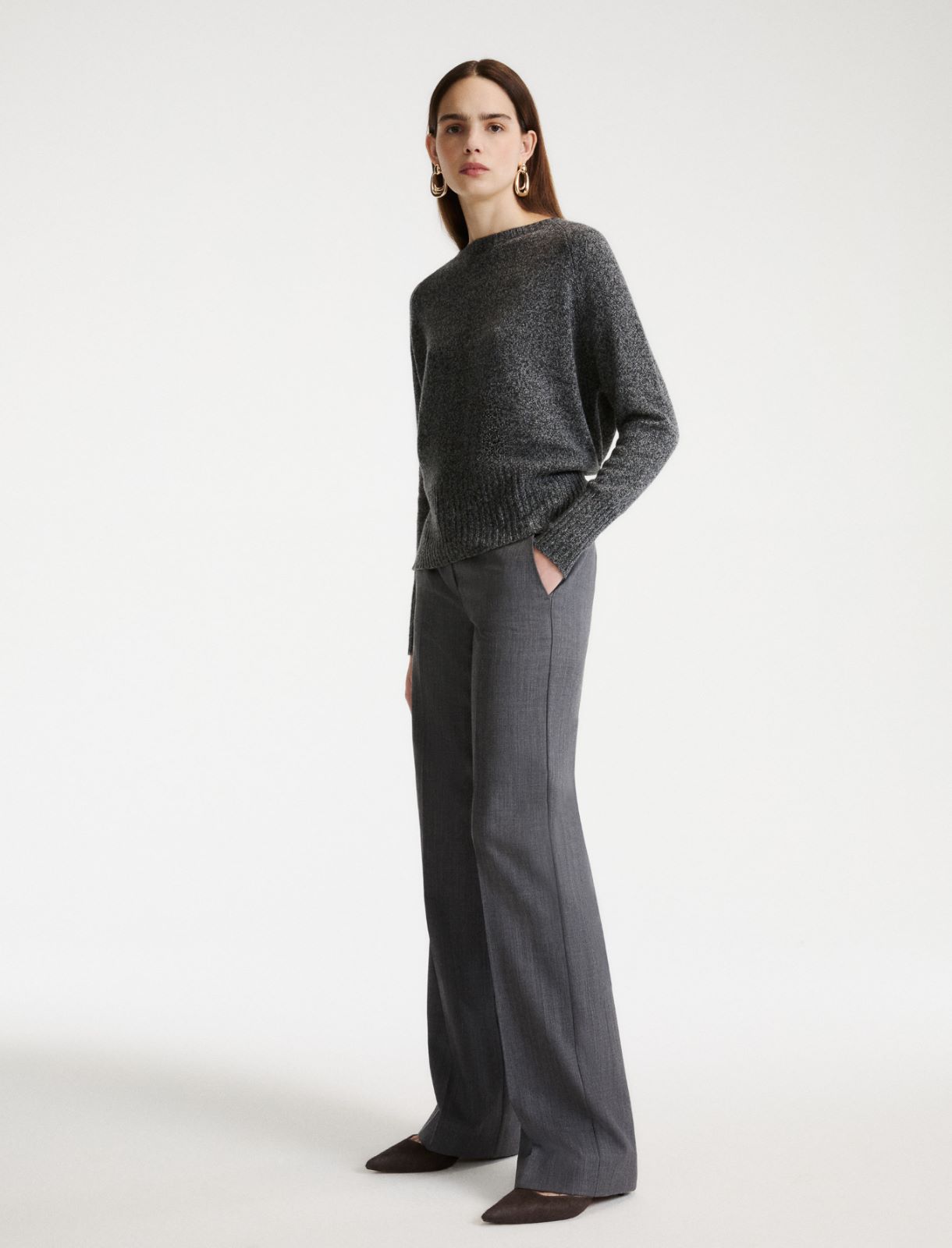 Pantalón de gabardina - GRIS MELANGE - Marella - 3