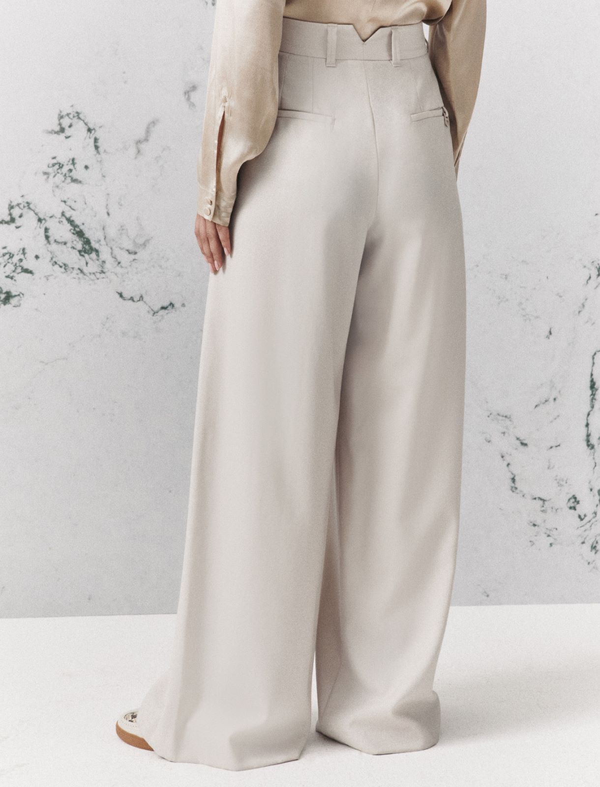 Wide-fit gabardine trousers - TURTLEDOVE - Marella - 3
