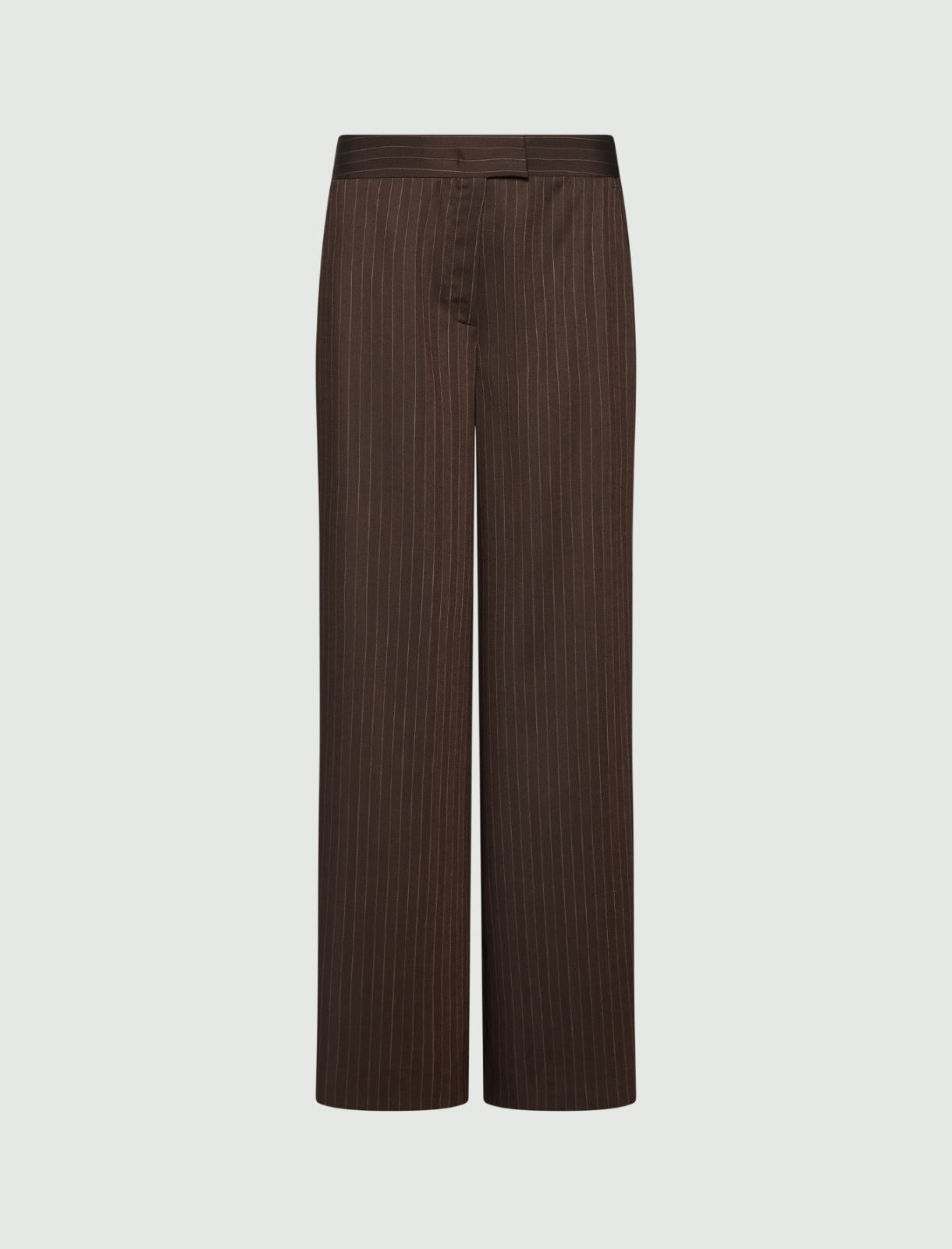 Wide-leg fluid twill trousers - BROWN - Marella