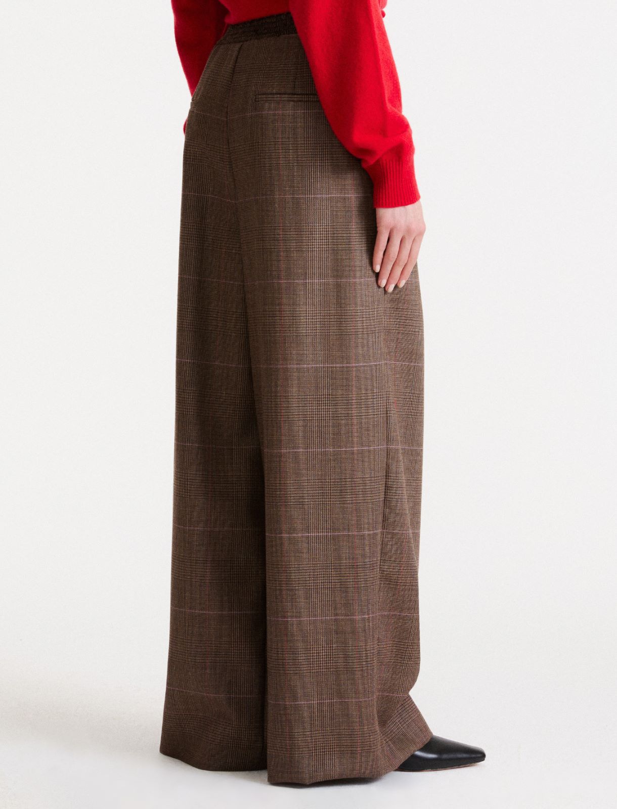 Wide-leg trousers in lightweight wool - BROWN - Marella - 3