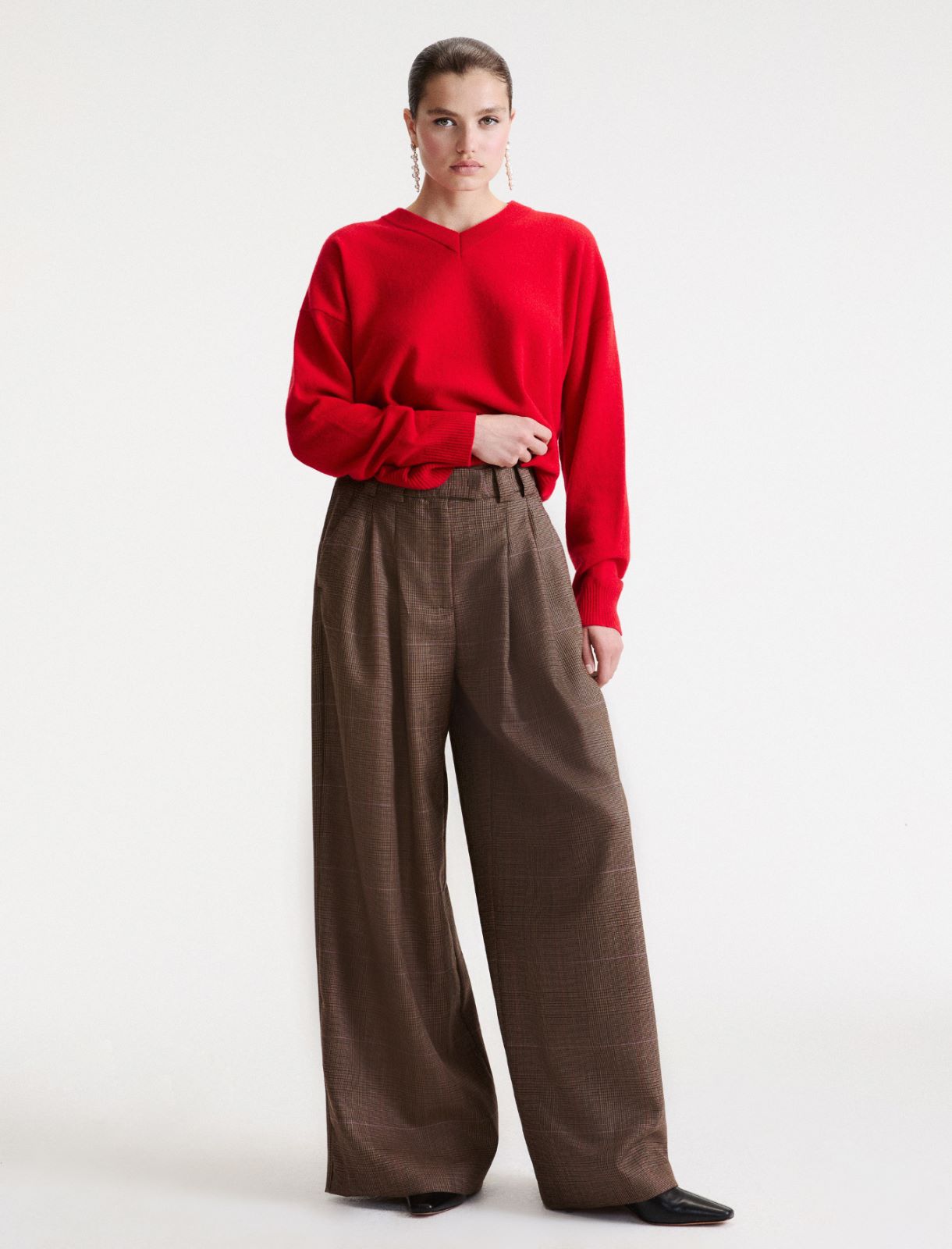 Wide-leg trousers in lightweight wool - BROWN - Marella - 4