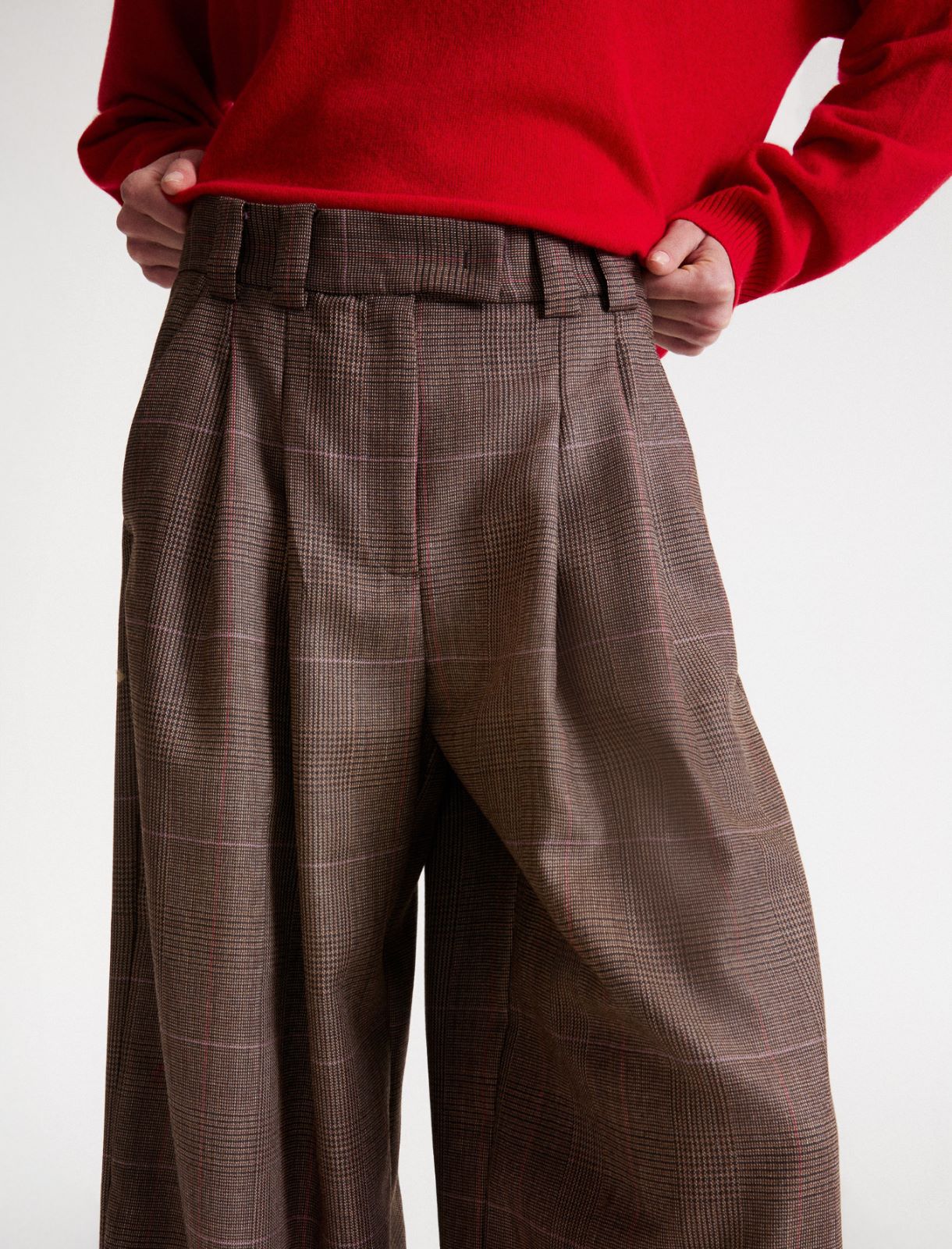 Wide-leg trousers in lightweight wool - BROWN - Marella - 5