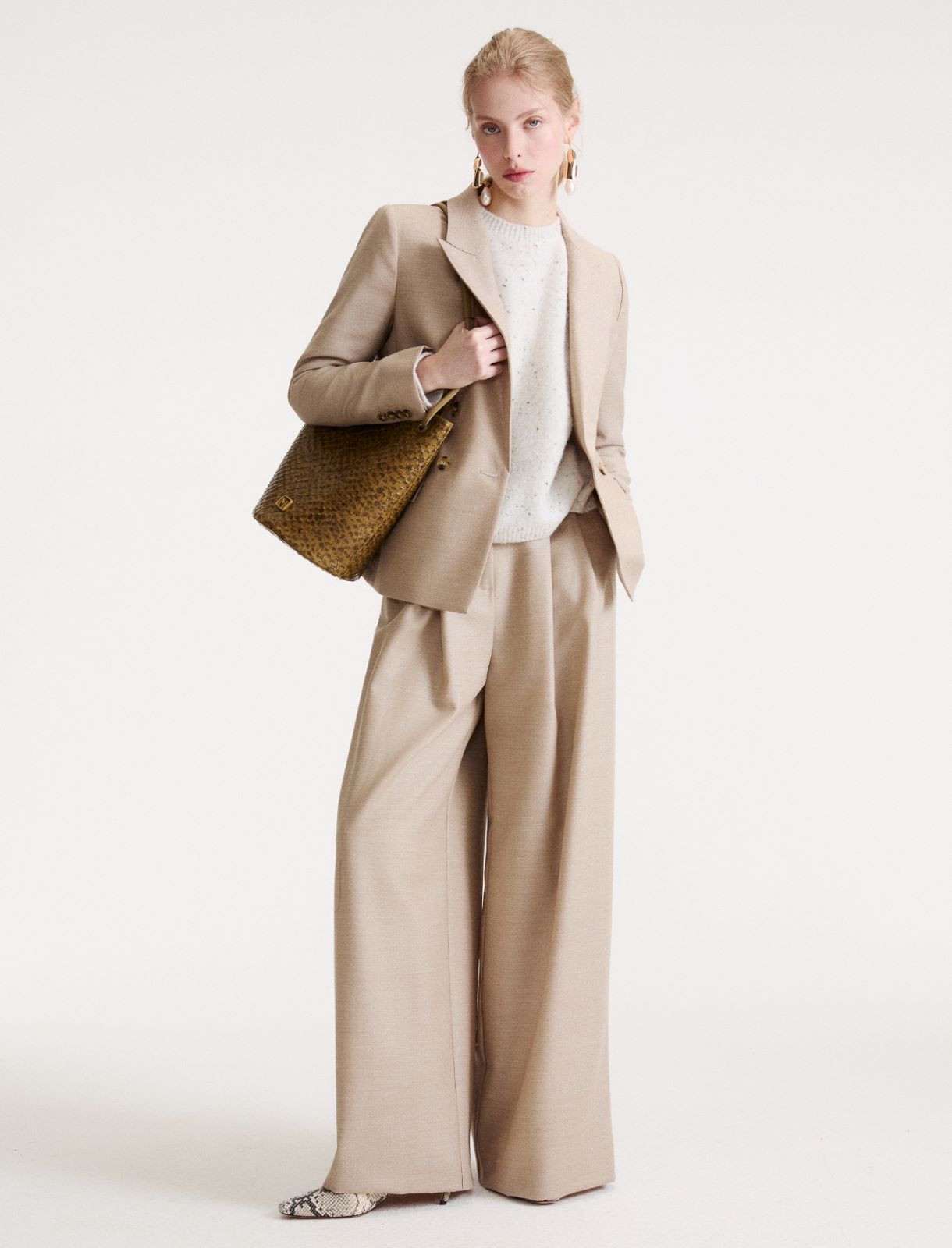 Wide-leg trousers in lightweight wool - OREGANO - Marella - 2