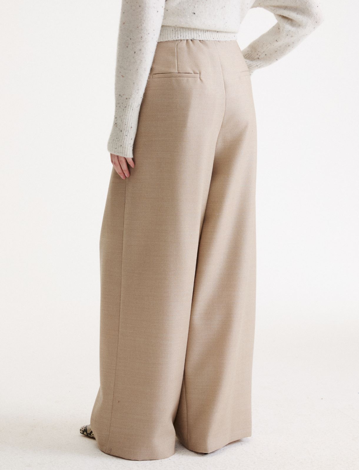 Wide-leg trousers in lightweight wool - OREGANO - Marella - 3