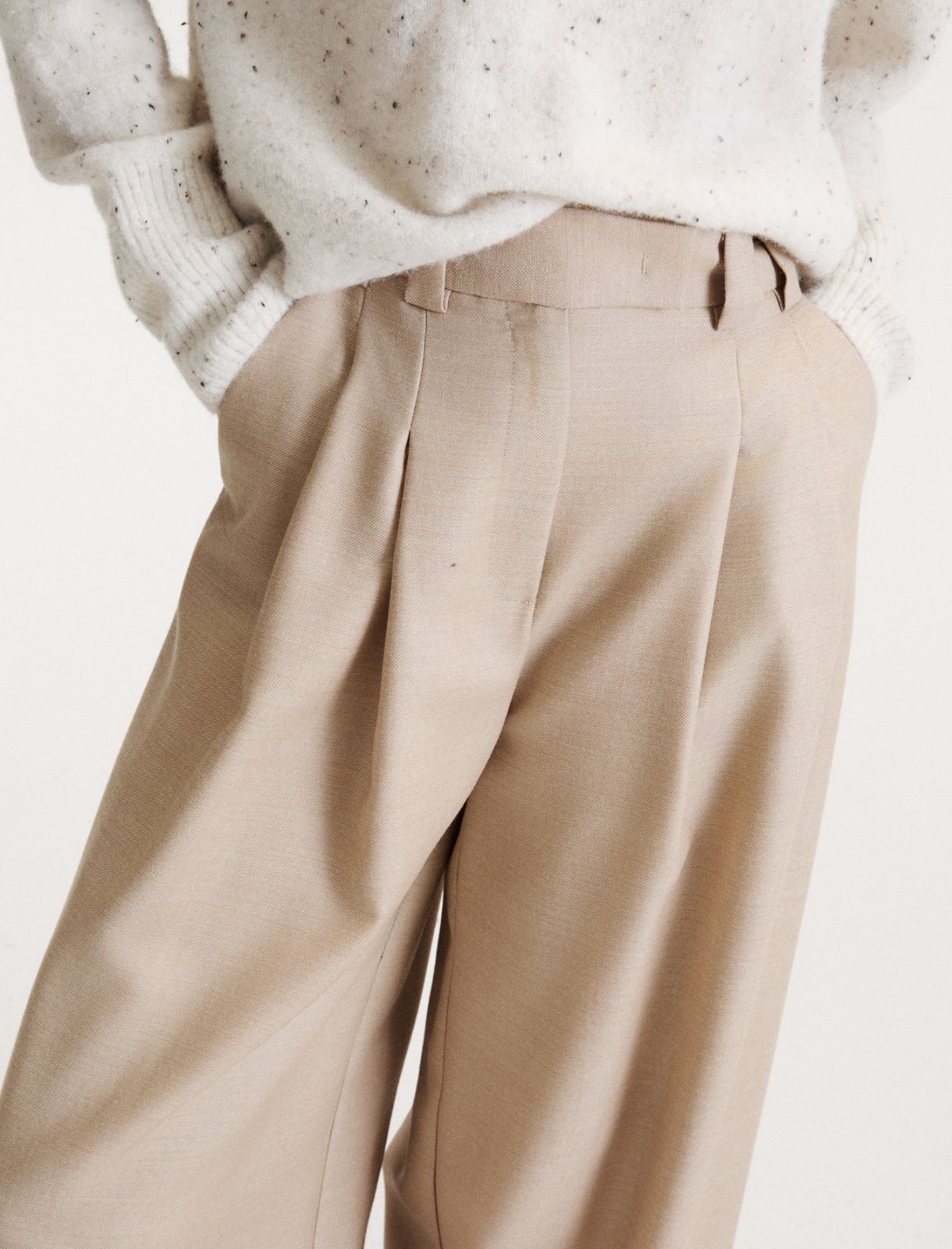 Wide-leg trousers in lightweight wool - OREGANO - Marella - 5
