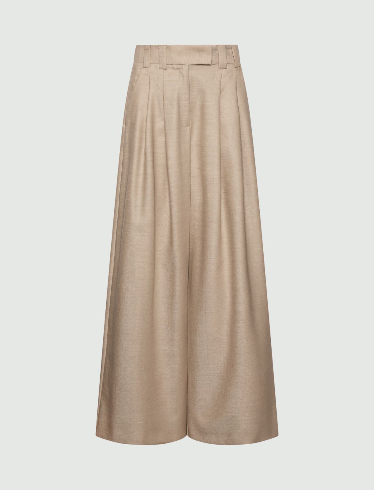 Wide-leg trousers in lightweight wool - OREGANO - Marella