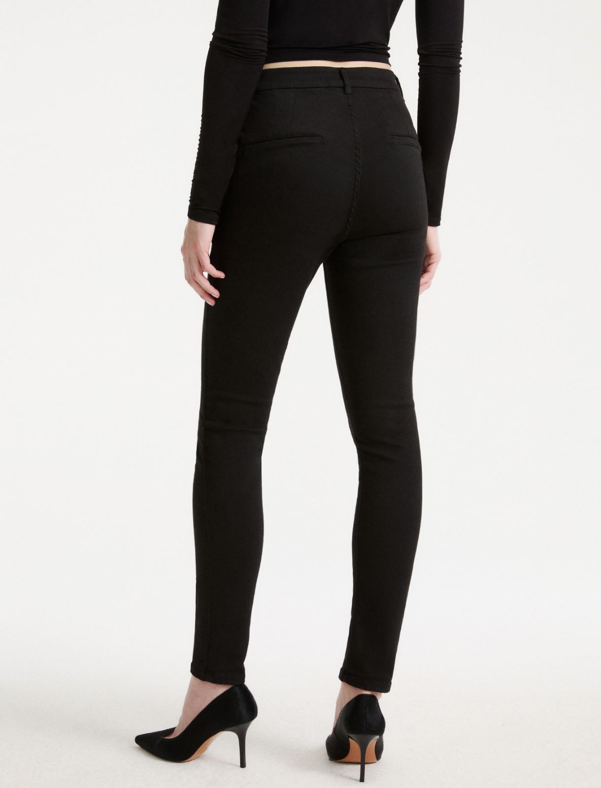 Pantalone skinny in cotone stretch - NERO - Marella - 3