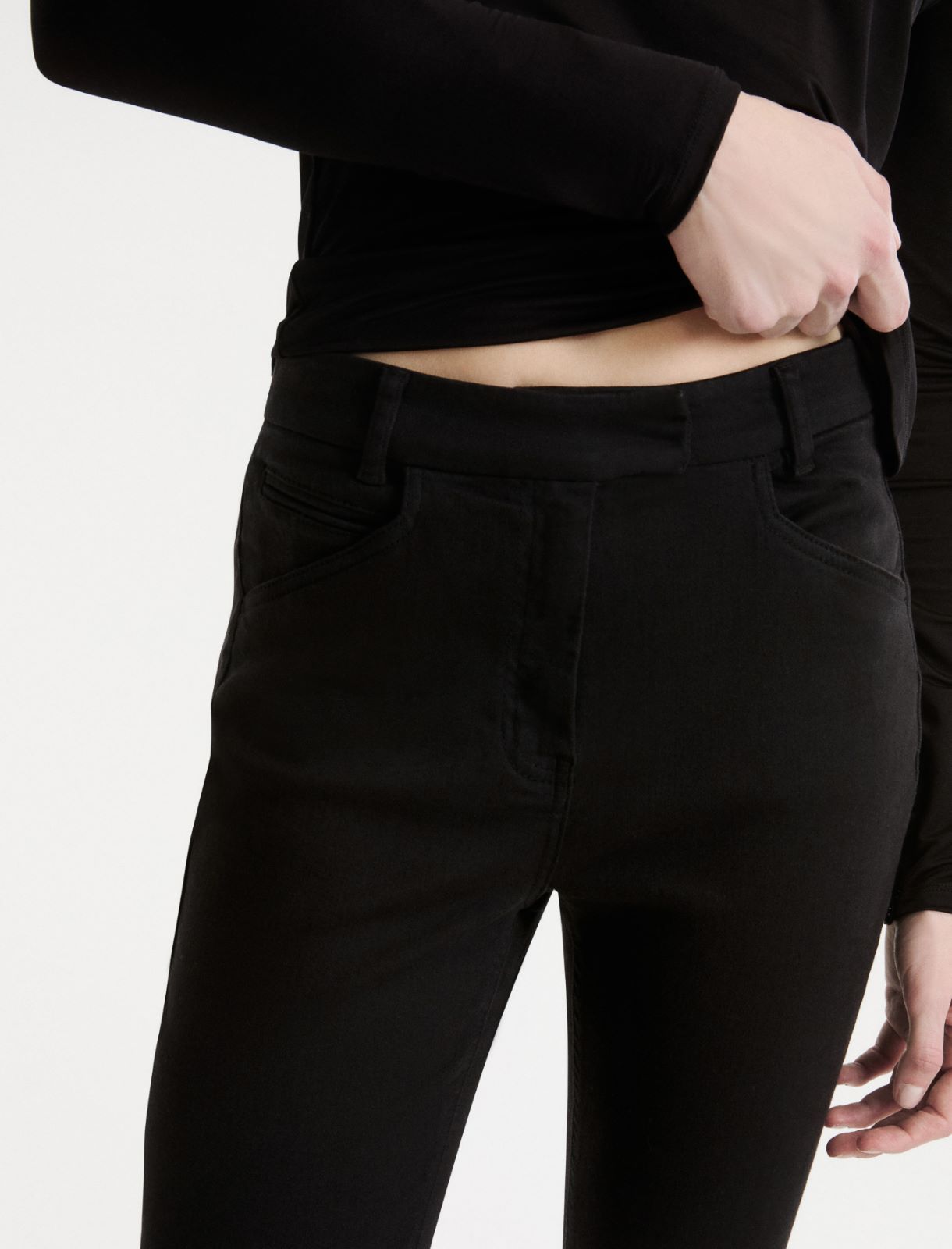 Pantalone skinny in cotone stretch - NERO - Marella - 5