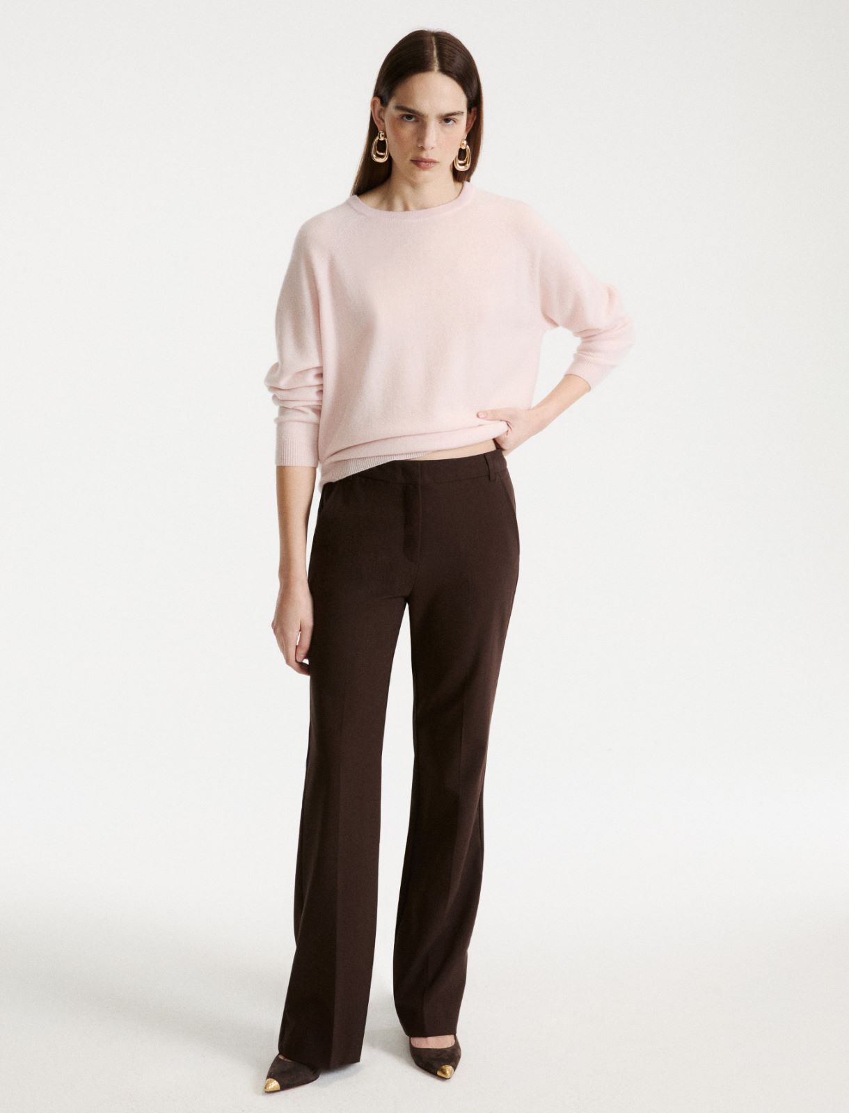 Pantalón elástico de mezcla de viscosa - MARRON - Marella - 2
