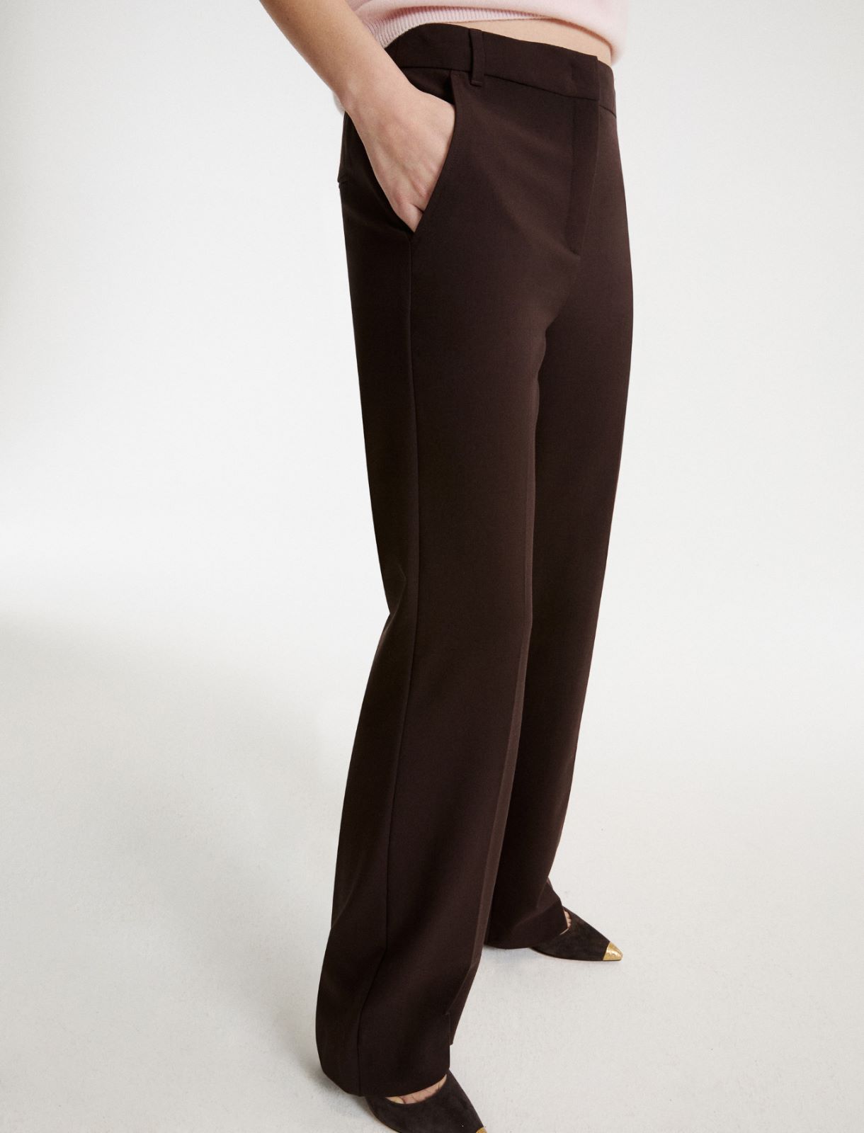 Stretch viscose-blend trousers - BROWN - Marella - 6