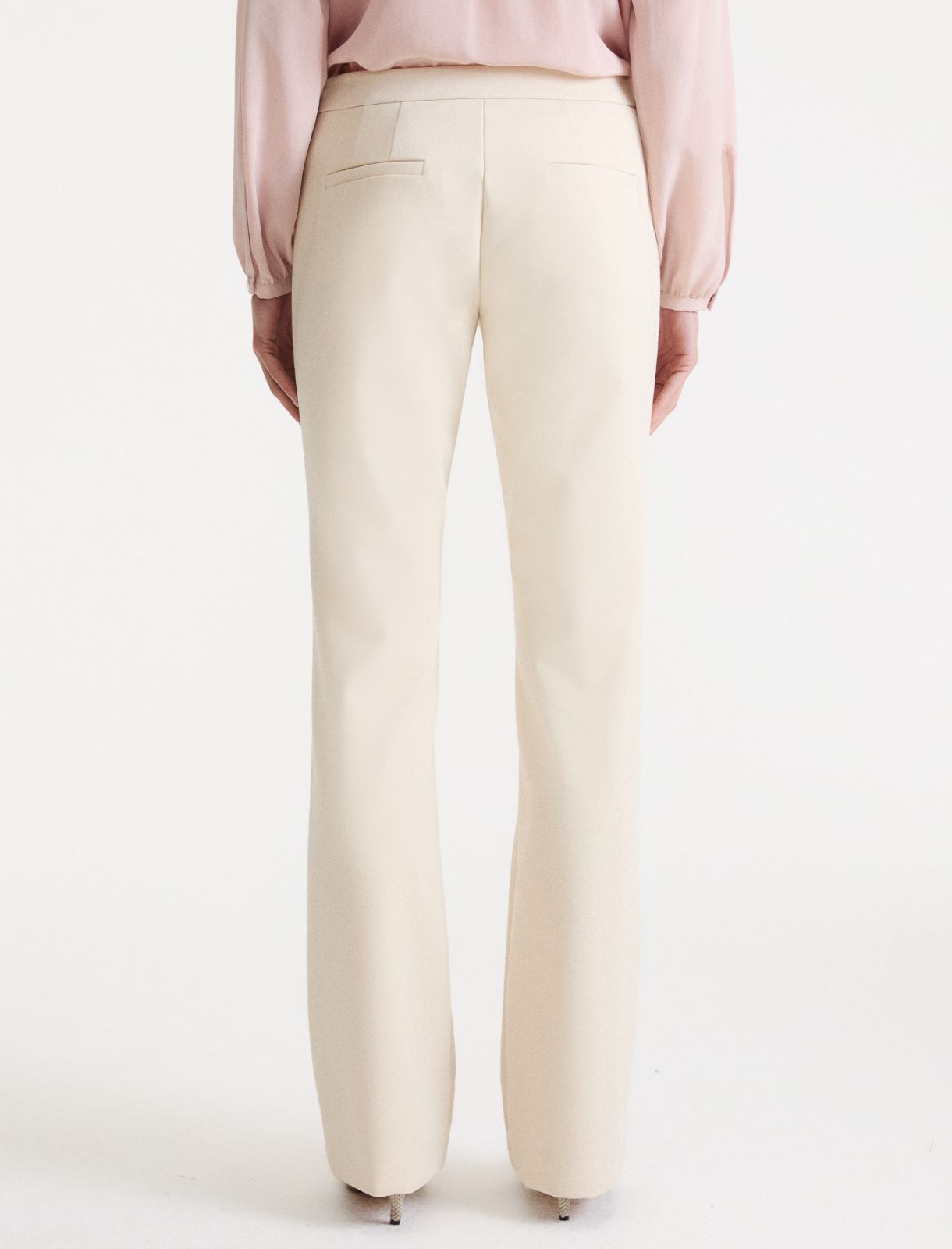 Stretch mini-flare trousers - WOOL WHITE - Marella - 3