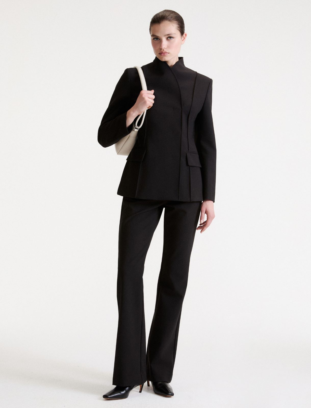 Stretch mini-flare trousers - BLACK - Marella - 2