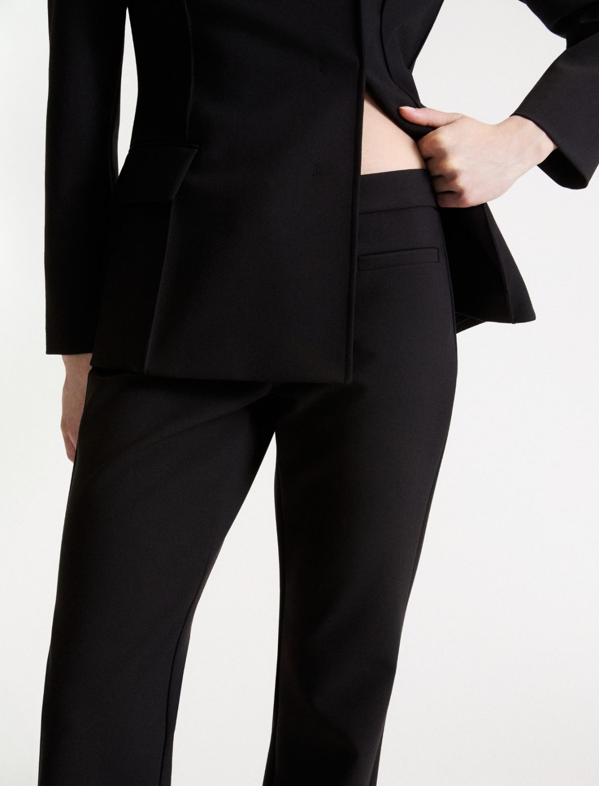 Stretch mini-flare trousers - BLACK - Marella - 5