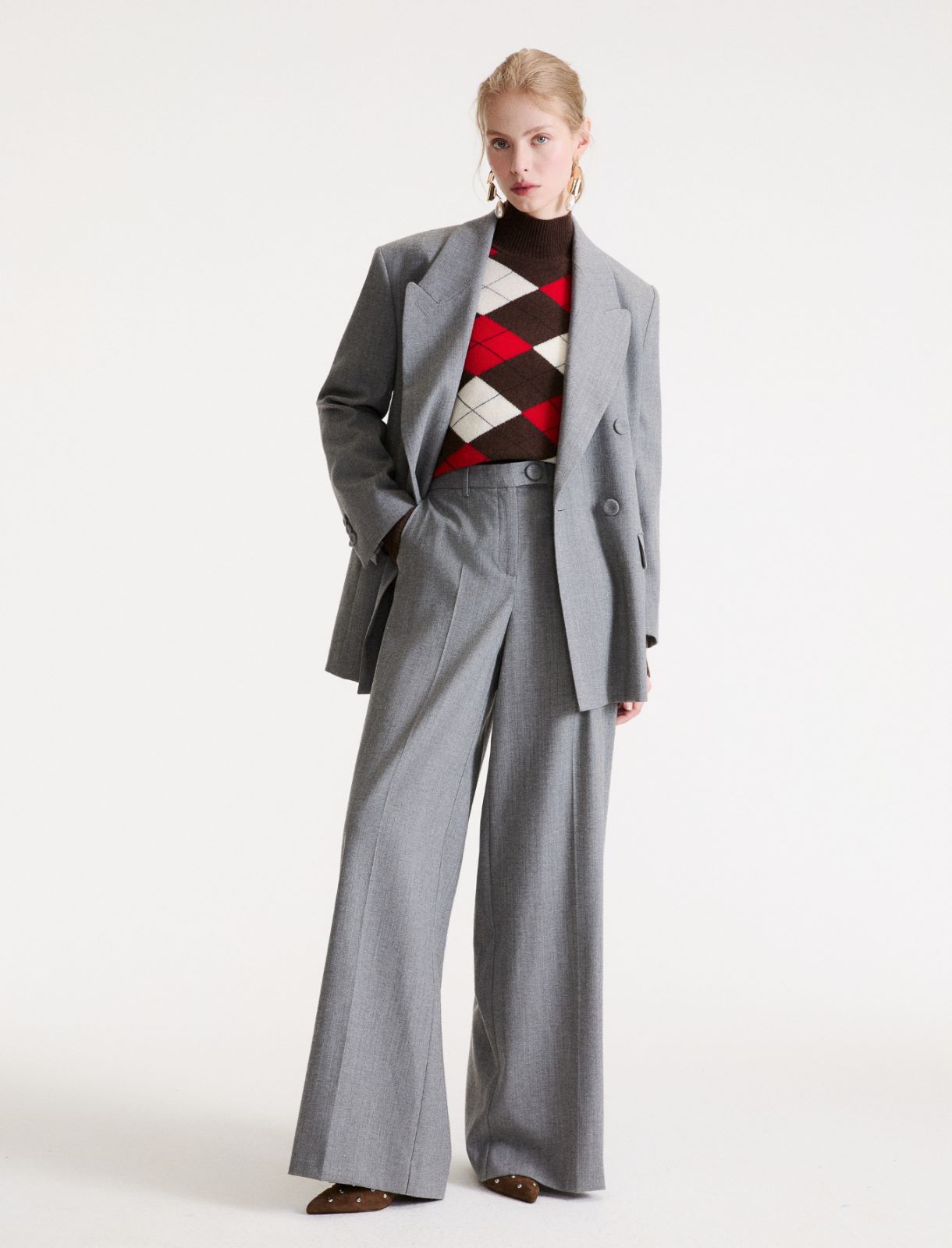 Comfortable wool trousers - MELANGE GREY - Marella - 2